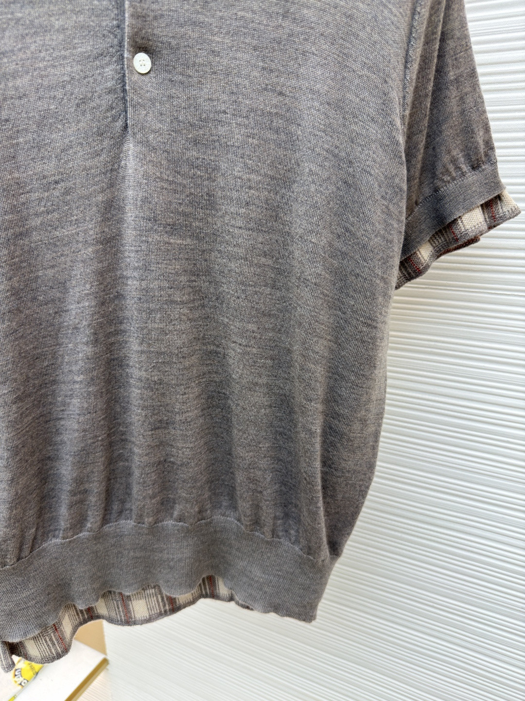 Acne Studios 假两件拼接polo领针织衫 短袖 女款 浅棕色 B0 A60644-CUO