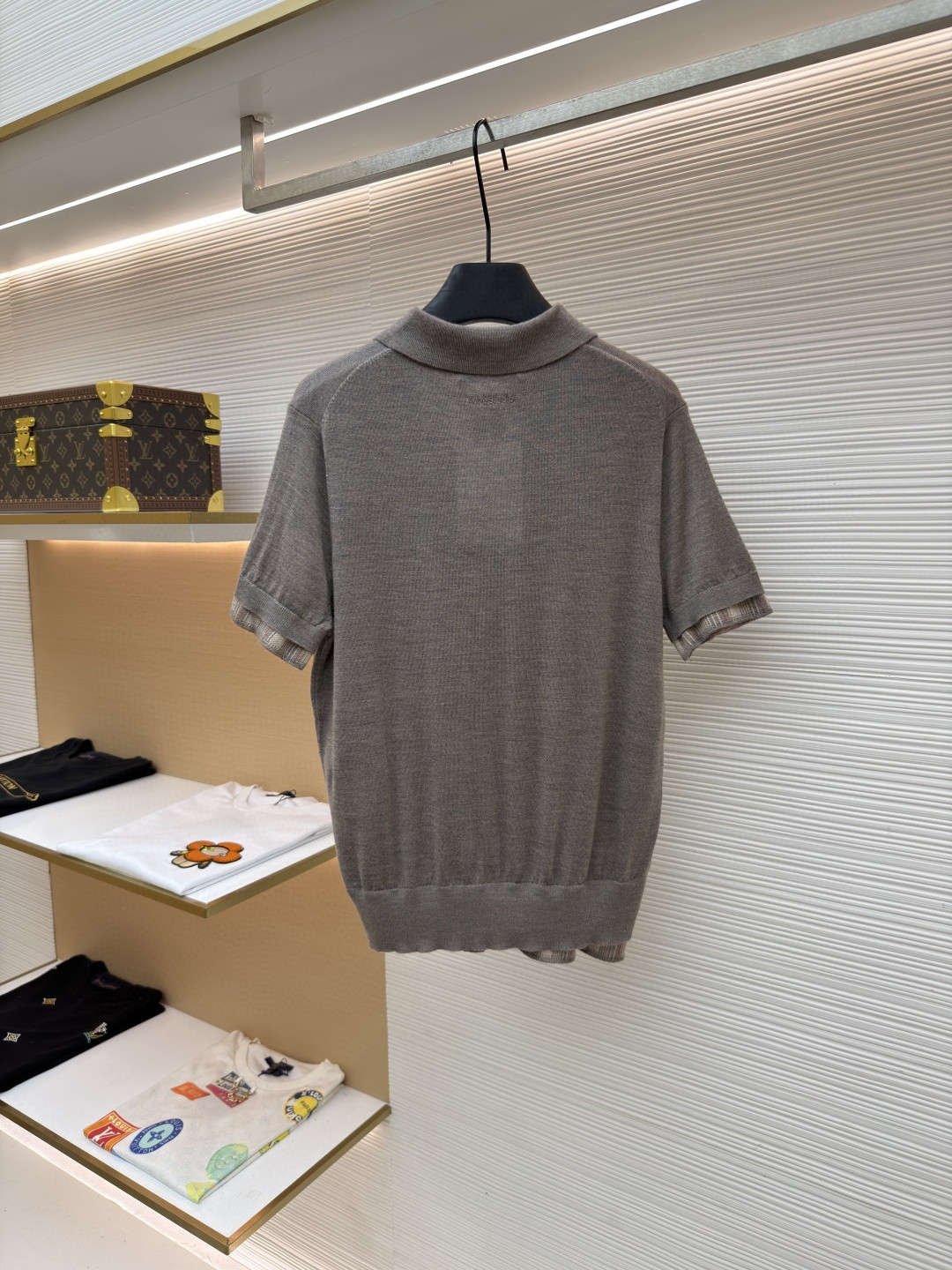 Acne Studios 假两件拼接polo领针织衫 短袖 女款 浅棕色 B0 A60644-CUO