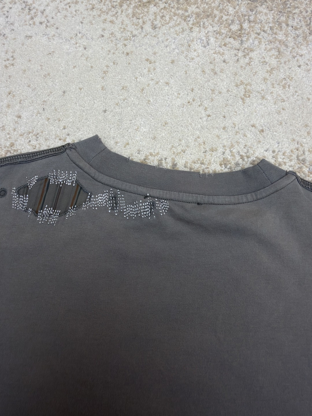 Acne Studios 补丁贴布圆领T恤 短袖 灰色 A5 CL0446-BHR
