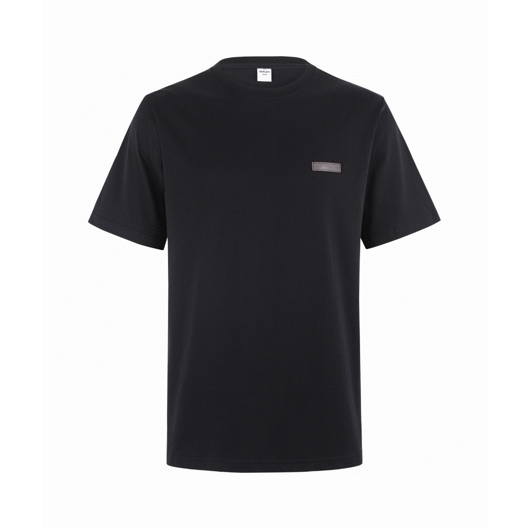 Berluti 皮革标签圆领短袖 T恤 夏款 白色 黑色 A0 R26JRS93003000
