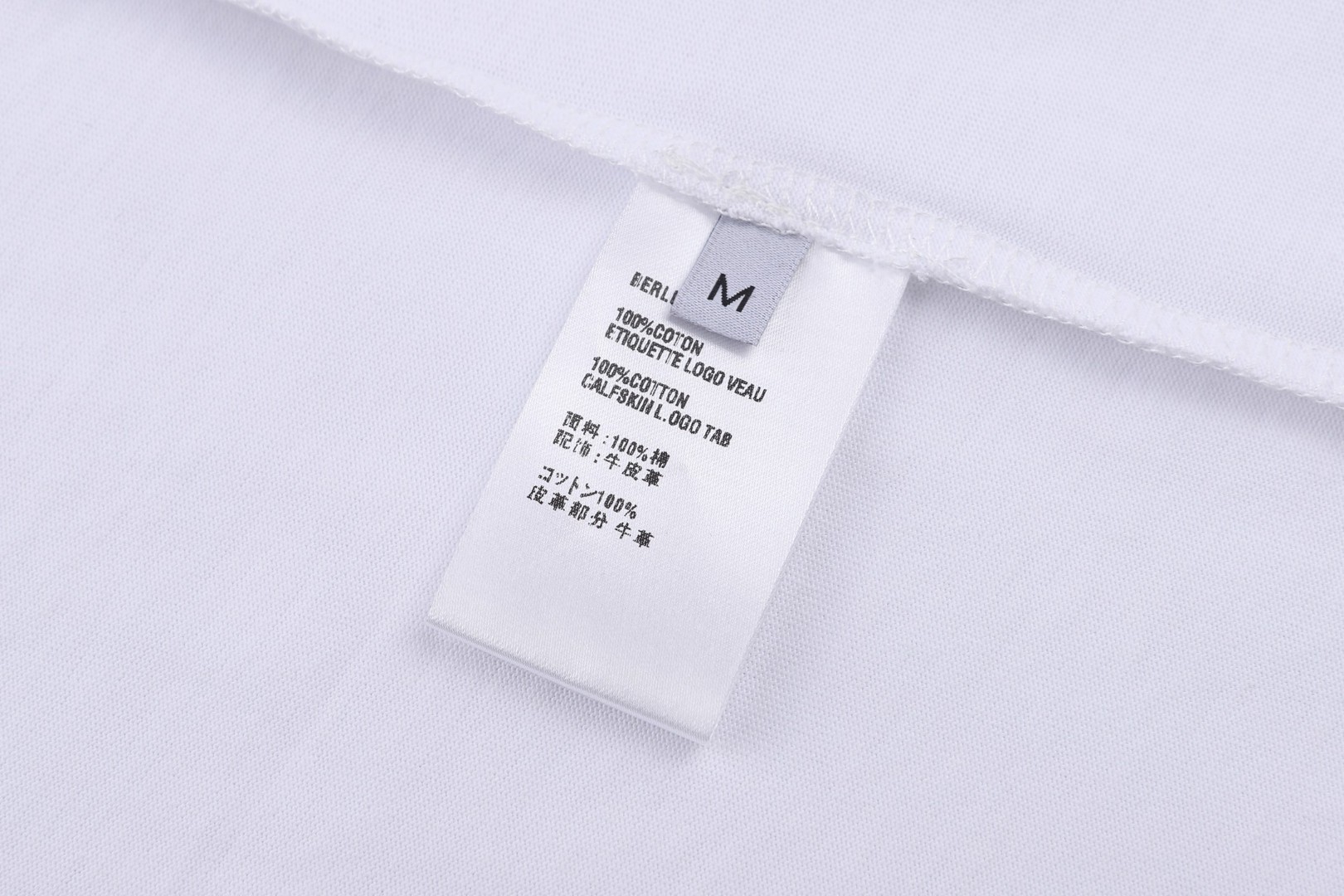 Berluti 皮革标签圆领短袖 T恤 夏款 白色 黑色 A0 R26JRS93003000