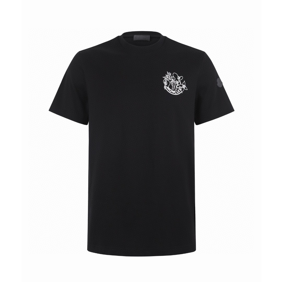 Moncler 蒙口 印花刺绣标识圆领短袖 T恤 夏季 黑色 A0 L10938C0005689AUG999