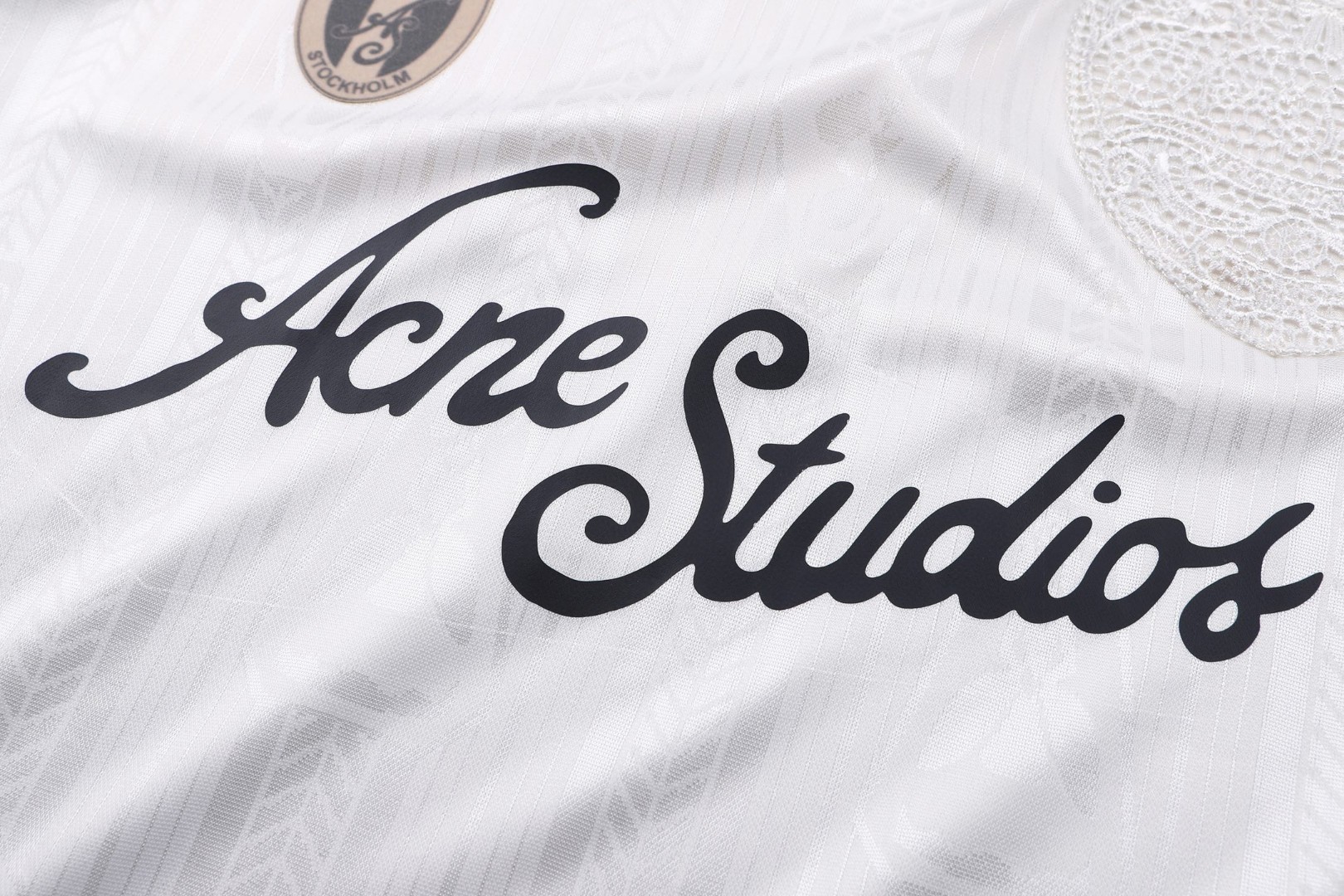 Acne Studios 足球服提花面料徽标长袖T恤 白色 B0 BL0437-100