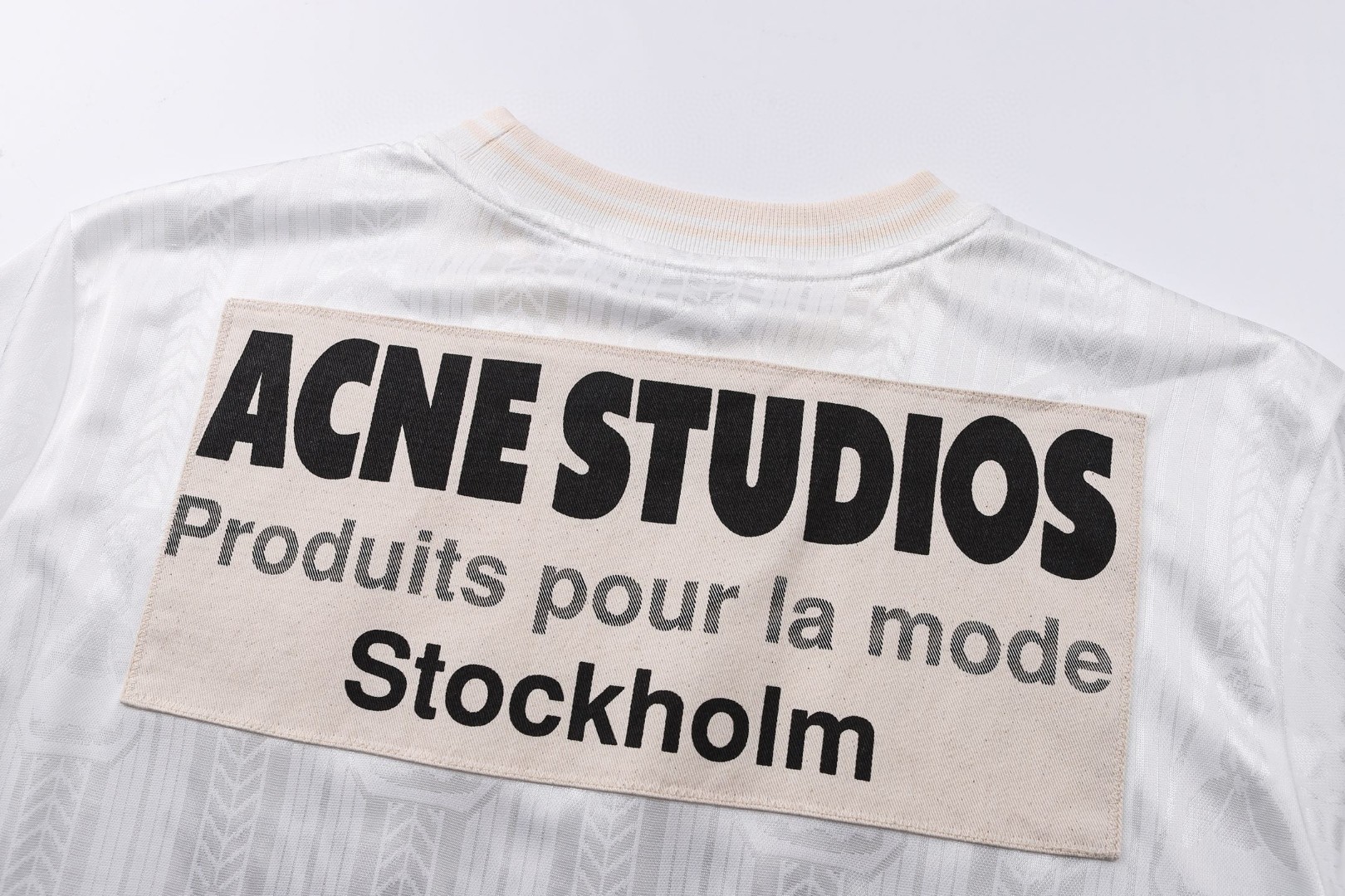 Acne Studios 足球服提花面料徽标长袖T恤 白色 B0 BL0437-100