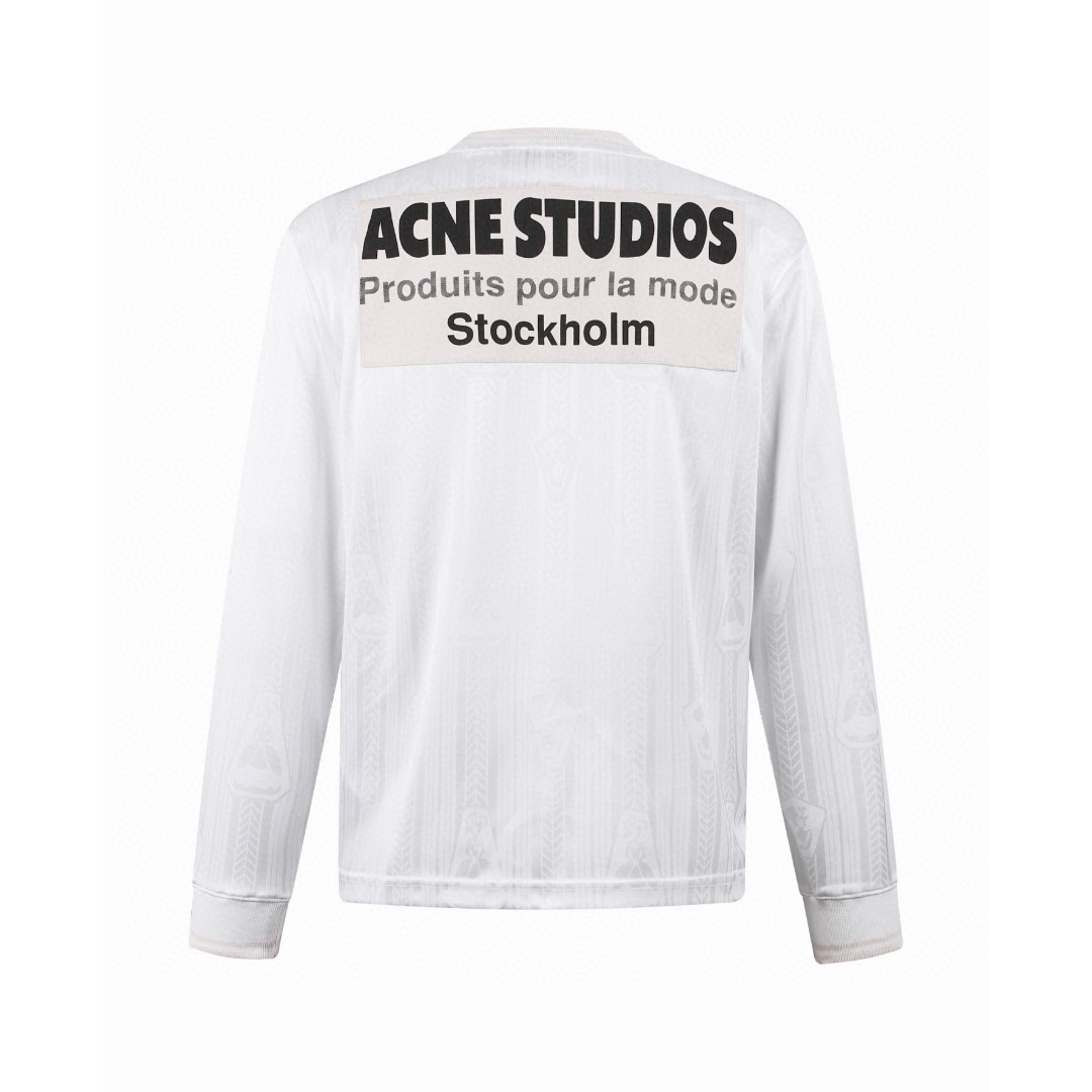 Acne Studios 足球服提花面料徽标长袖T恤 白色 B0 BL0437-100
