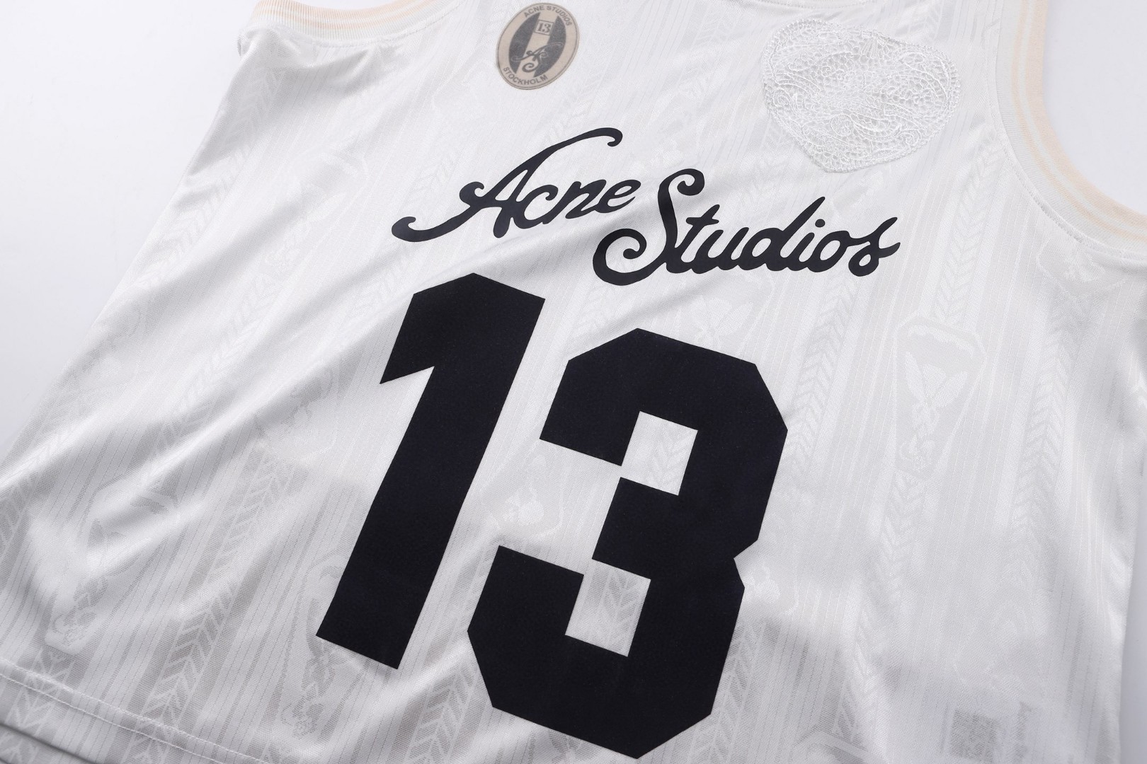 Acne Studios 足球服logo标识 背心 T恤 短袖 白色 A2 BL0438-100