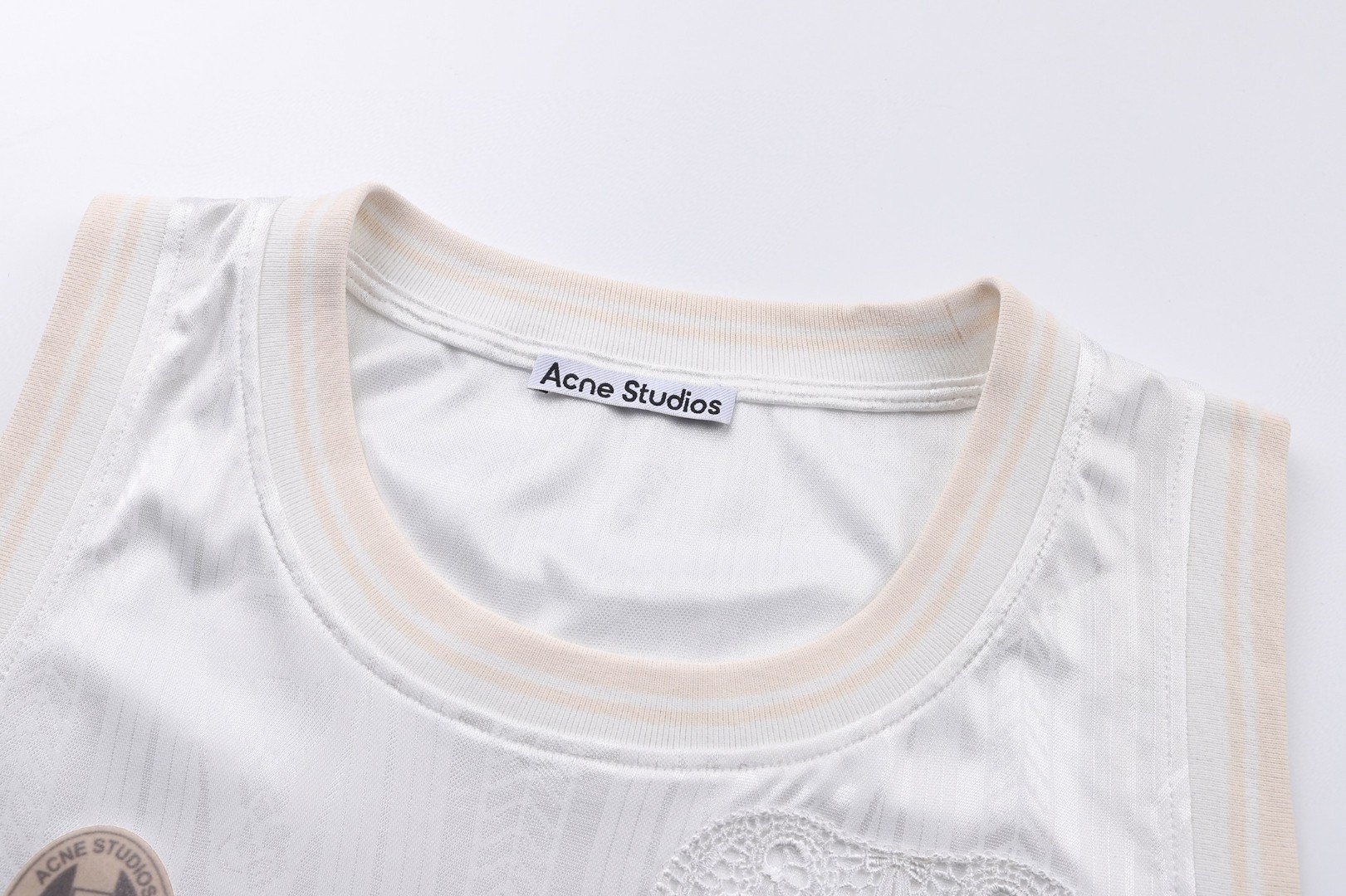 Acne Studios 足球服logo标识 背心 T恤 短袖 白色 A2 BL0438-100