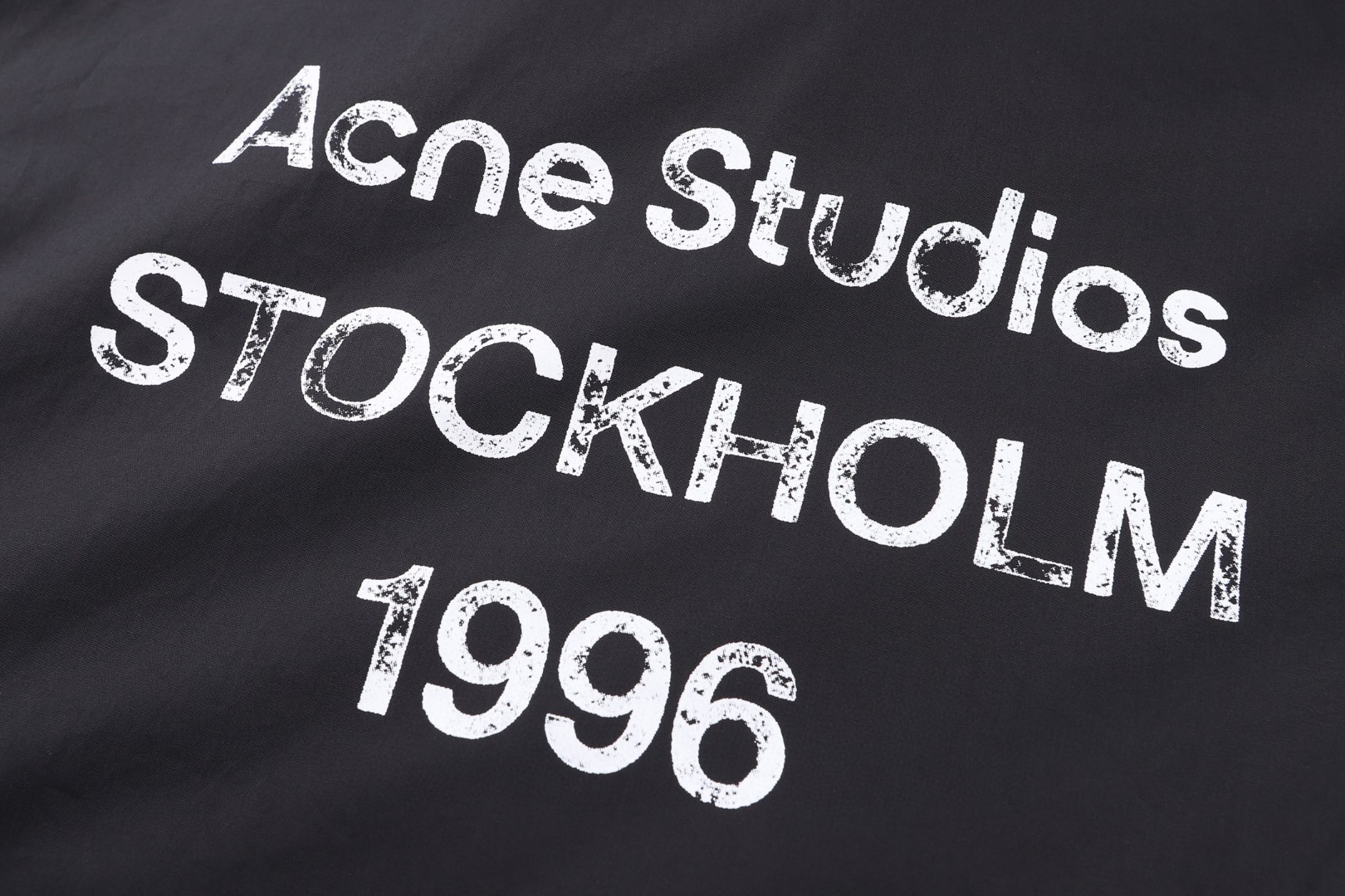 Acne Studios 印花徽标做旧双头拉链夹克 外套 长袖 白色 黑色 B5 B90863-DC6
