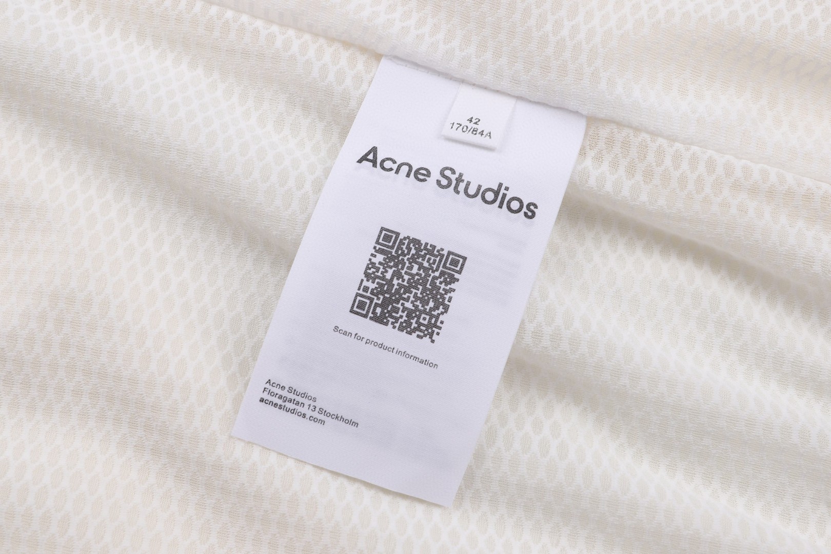 Acne Studios 印花徽标做旧双头拉链夹克 外套 长袖 白色 黑色 B5 B90863-DC6