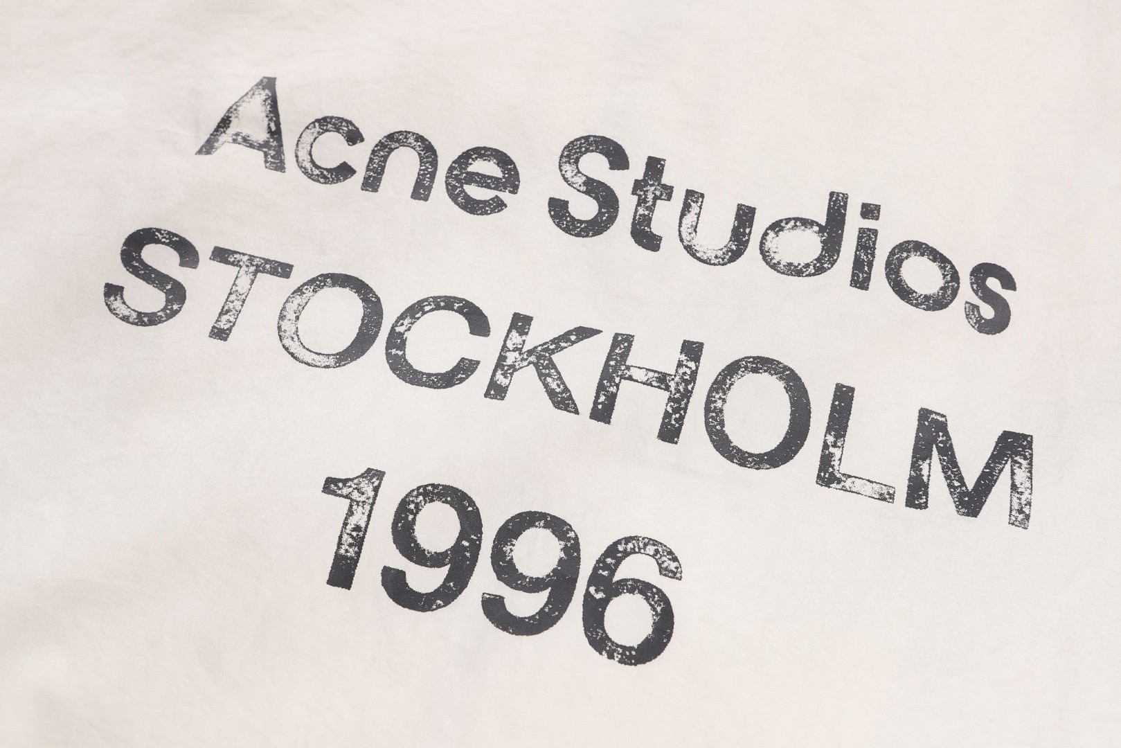 Acne Studios 印花徽标做旧双头拉链夹克 外套 长袖 白色 黑色 B5 B90863-DC6