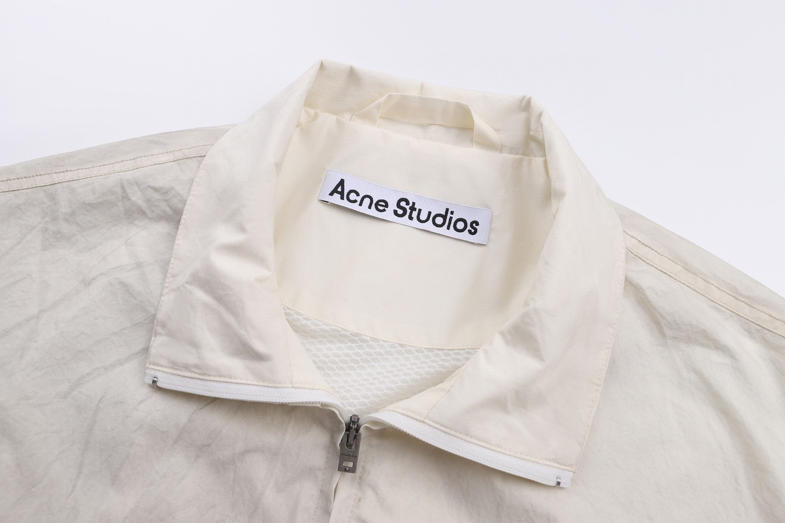 Acne Studios 印花徽标做旧双头拉链夹克 外套 长袖 白色 黑色 B5 B90863-DC6