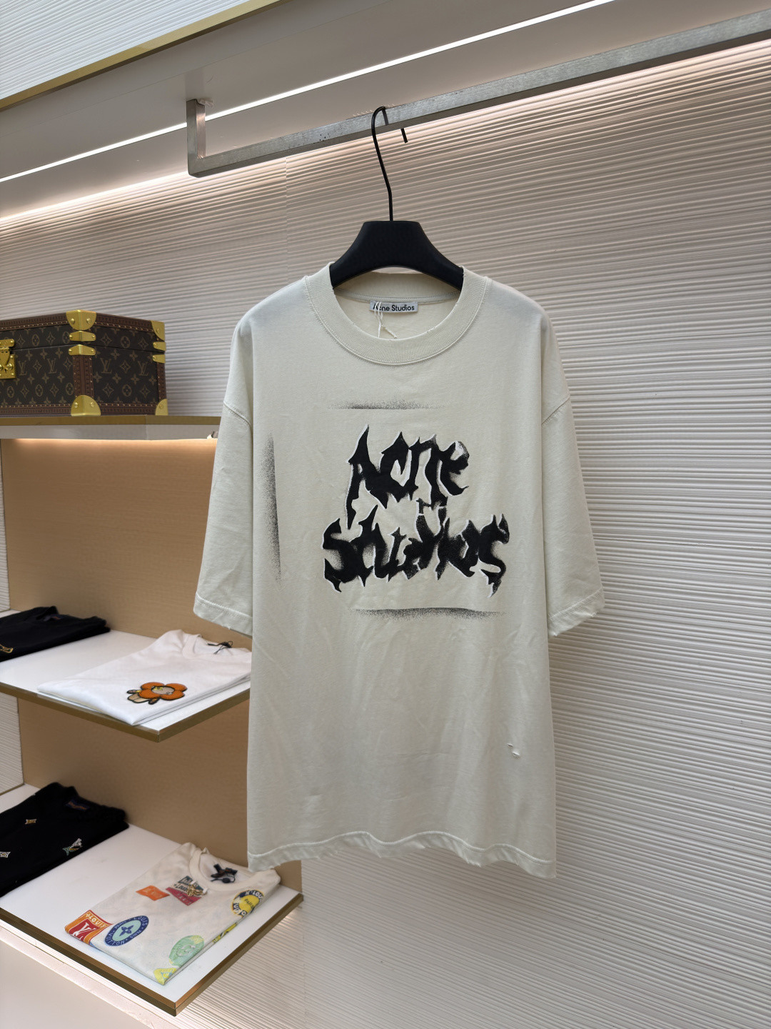 Acne Studios 喷绘字母圆领T恤 短袖 灰白色 A0 BL0430-DC6