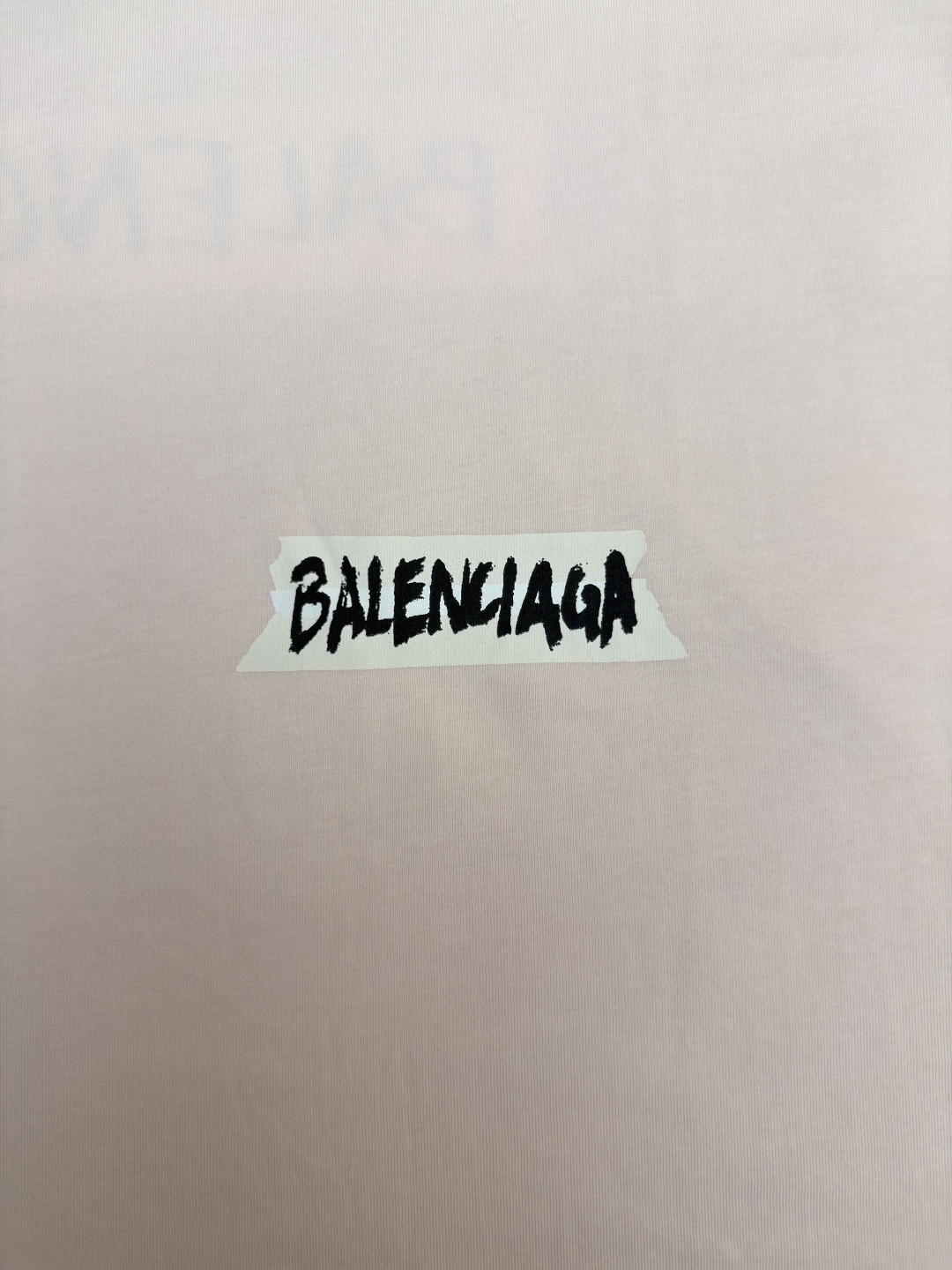 Balenciaga 巴黎世家 白底胶带印花圆领短袖 T恤 圆领 夏季 粉色 A0
