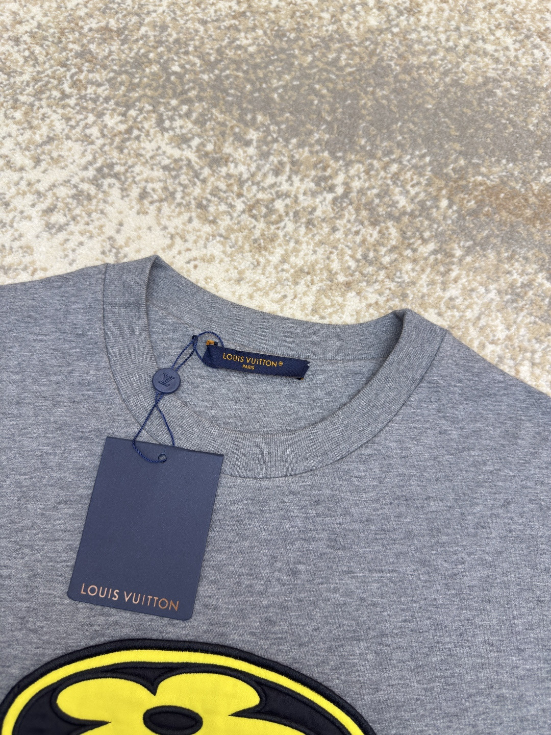 LOUIS VUITTON 路易威登 LV Nigo 联名款 贴布章仔刺绣 T恤 短袖 灰色 A5 1AIMMD