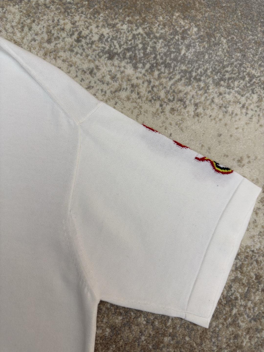 LOUIS VUITTON 路易威登 LV 足球火焰针织衫 短袖 T恤 夏款 白色 B0 1AB4X2