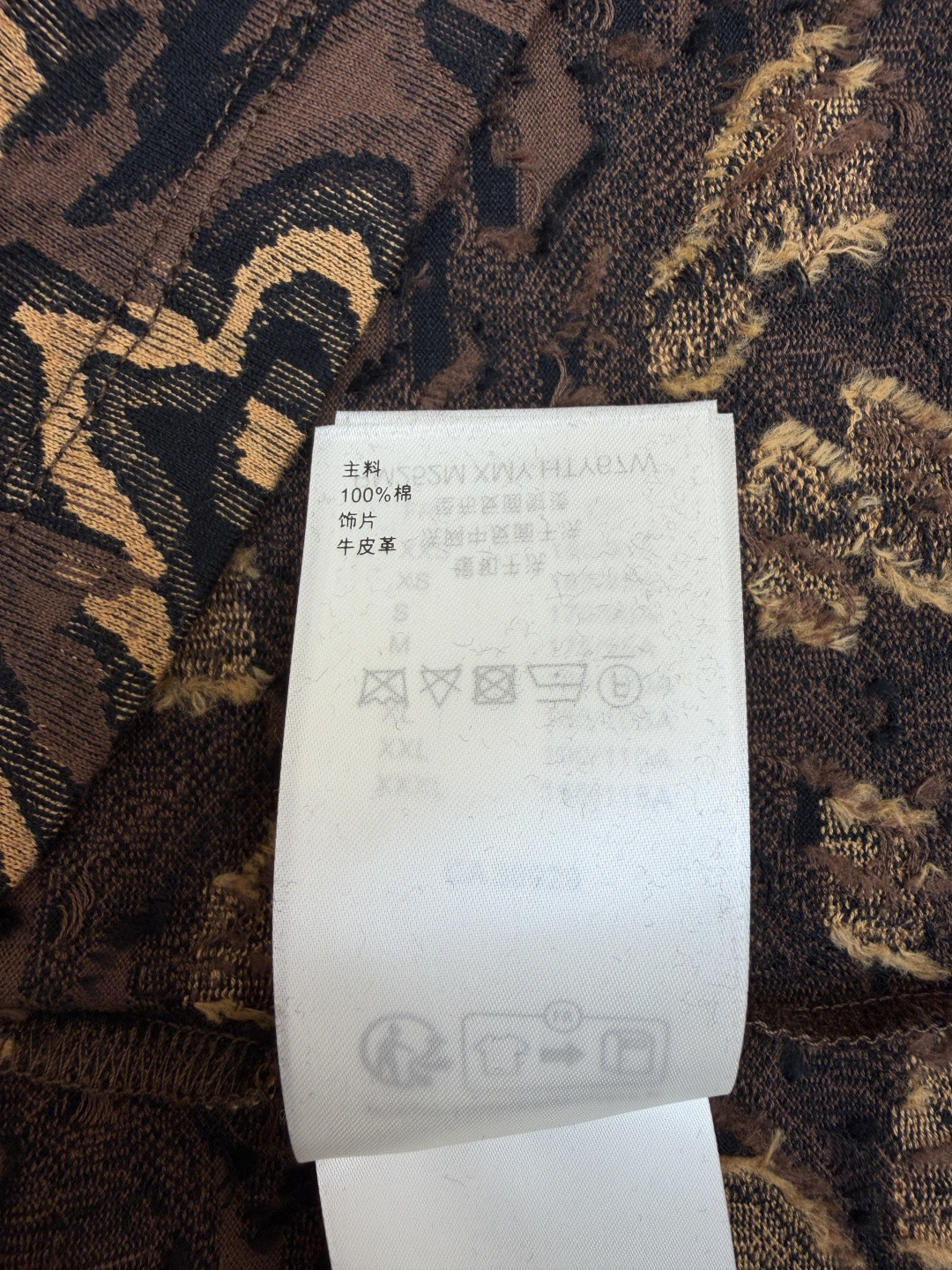 LOUIS VUITTON 路易威登 LV 豹纹提花圆领短袖 T恤 夏款 棕色 B0 1AIMK8