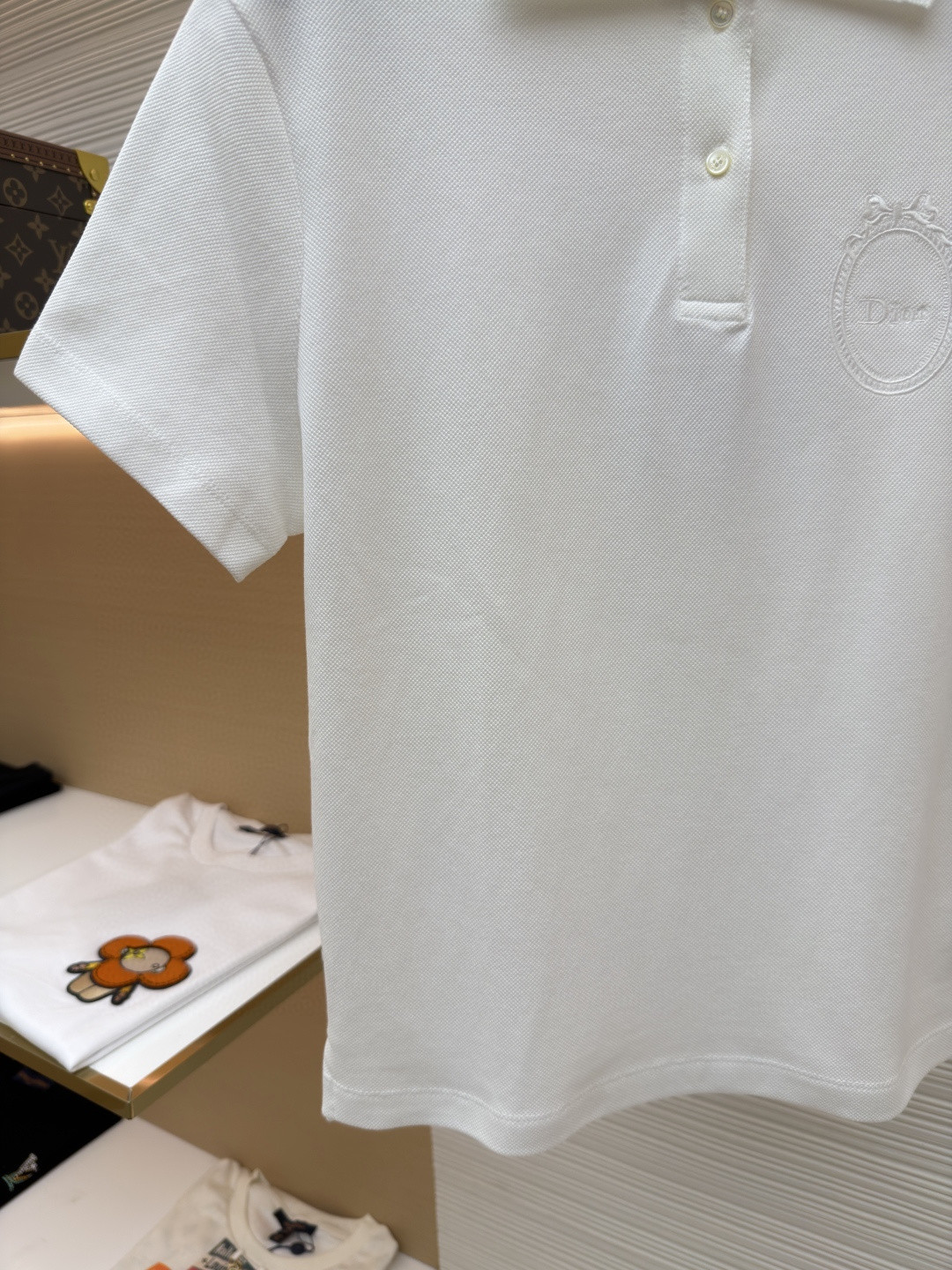 DIOR 迪奥 徽章刺绣Polo衫 短袖 女款 白色 绿色 粉色 A0 623T16A4C95-X0150