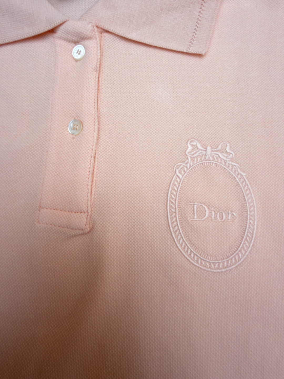 DIOR 迪奥 徽章刺绣Polo衫 短袖 女款 白色 绿色 粉色 A0 623T16A4C95-X0150