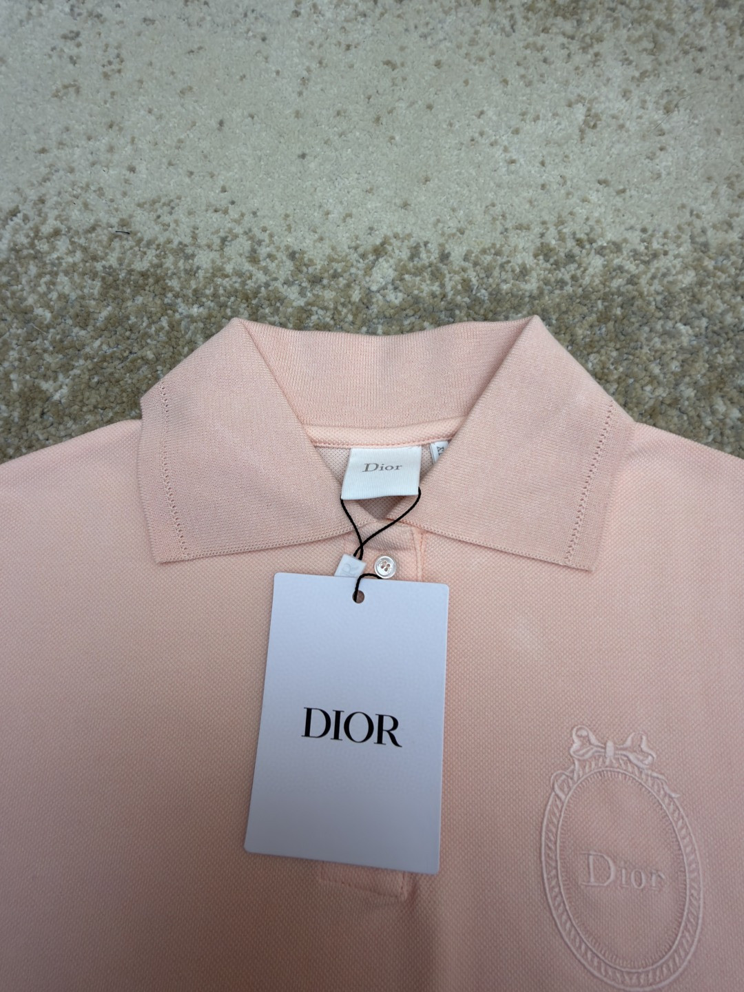 DIOR 迪奥 徽章刺绣Polo衫 短袖 女款 白色 绿色 粉色 A0 623T16A4C95-X0150
