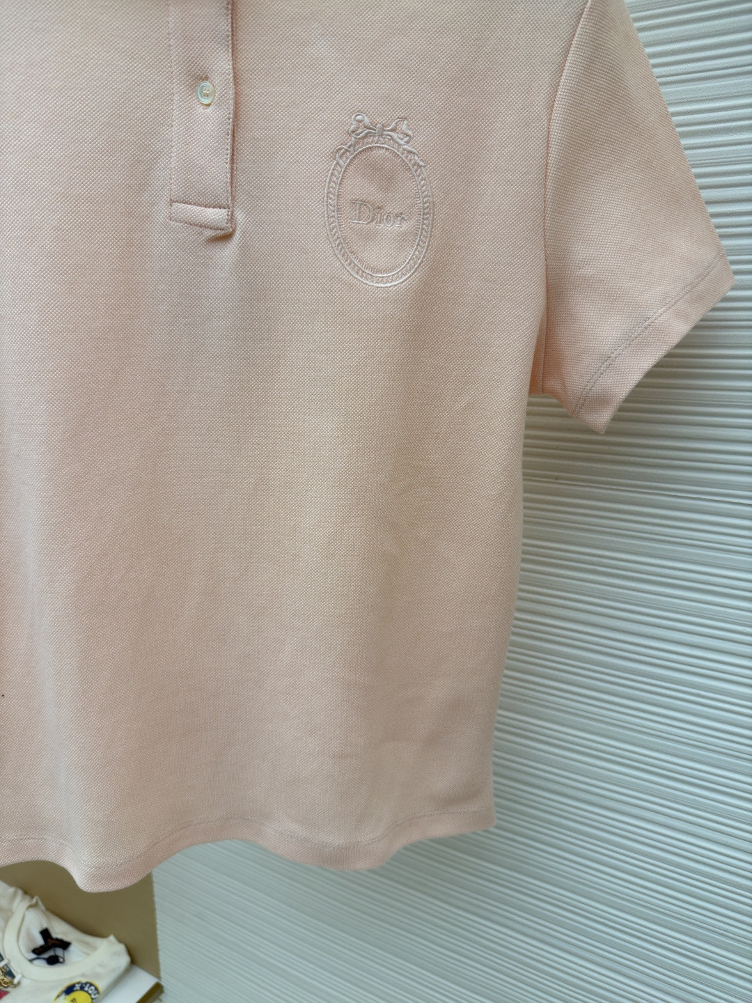 DIOR 迪奥 徽章刺绣Polo衫 短袖 女款 白色 绿色 粉色 A0 623T16A4C95-X0150