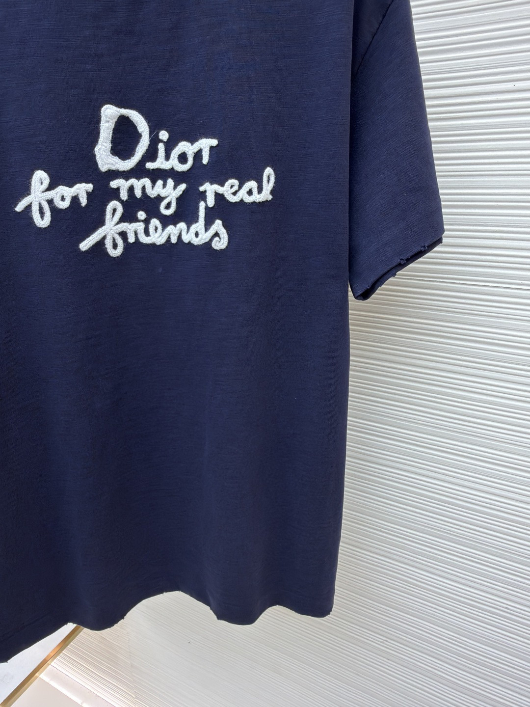 DIOR 迪奥 毛巾绣印花圆领短袖 T恤 夏季 白色 海军蓝 A0 583J696A0849-C085