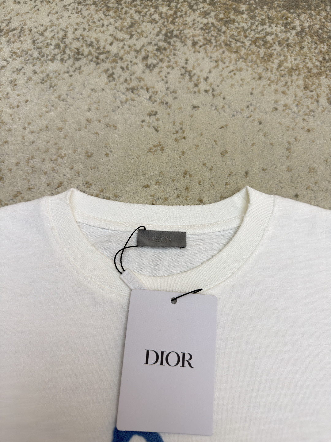 DIOR 迪奥 毛巾绣印花圆领短袖 T恤 夏季 白色 海军蓝 A0 583J696A0849-C085