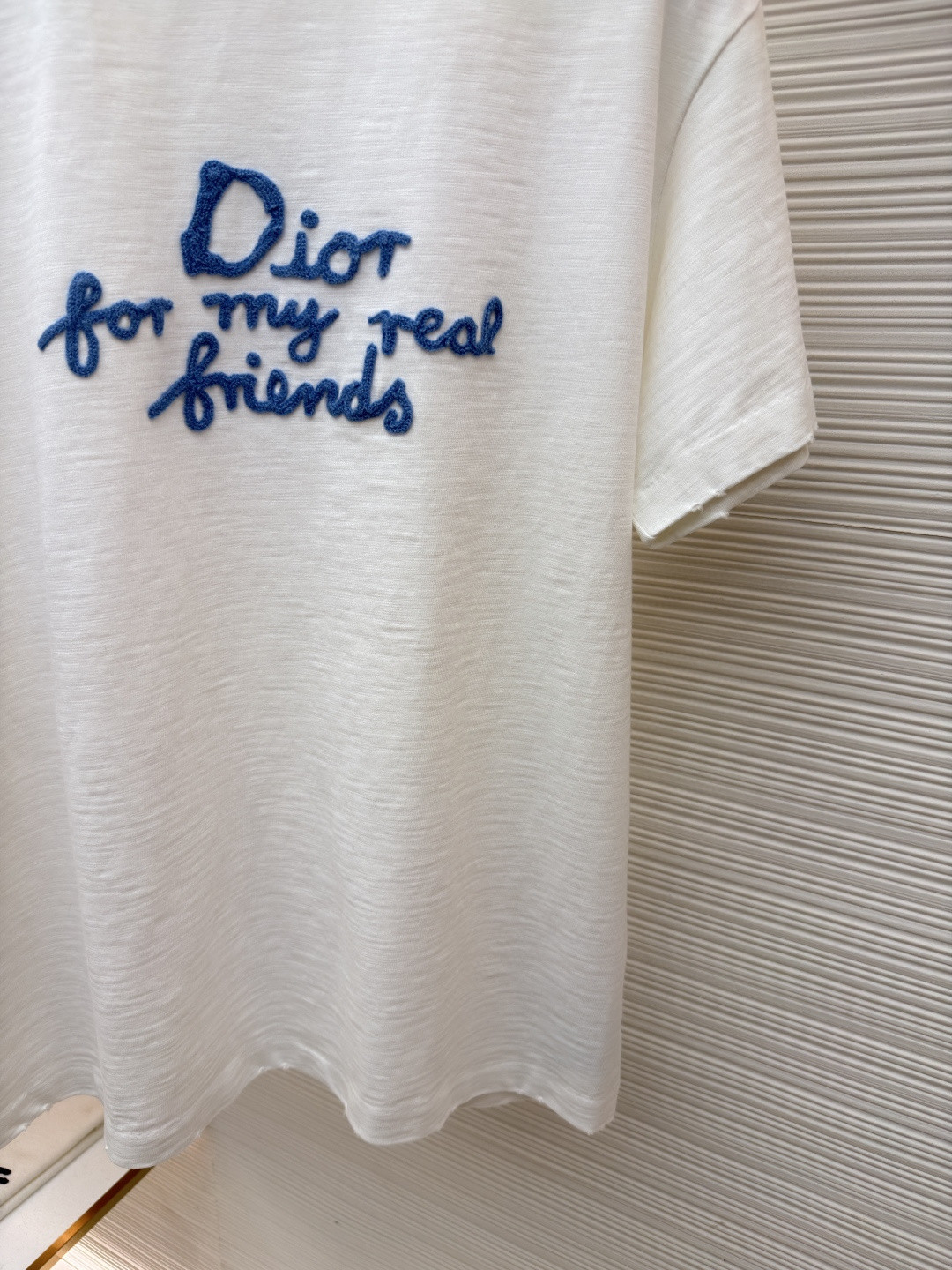 DIOR 迪奥 毛巾绣印花圆领短袖 T恤 夏季 白色 海军蓝 A0 583J696A0849-C085