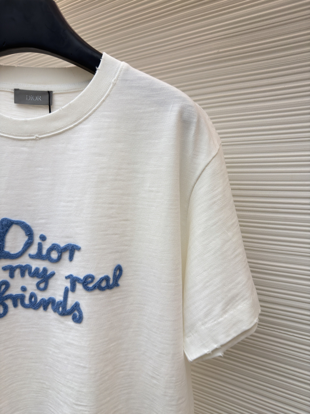 DIOR 迪奥 毛巾绣印花圆领短袖 T恤 夏季 白色 海军蓝 A0 583J696A0849-C085