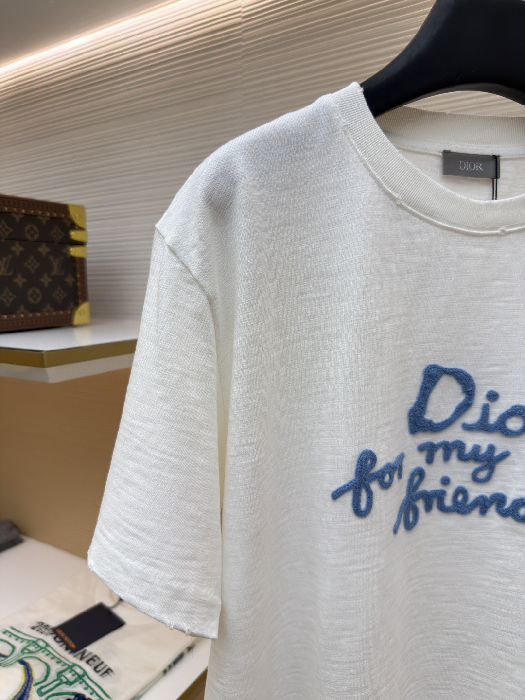 DIOR 迪奥 毛巾绣印花圆领短袖 T恤 夏季 白色 海军蓝 A0 583J696A0849-C085