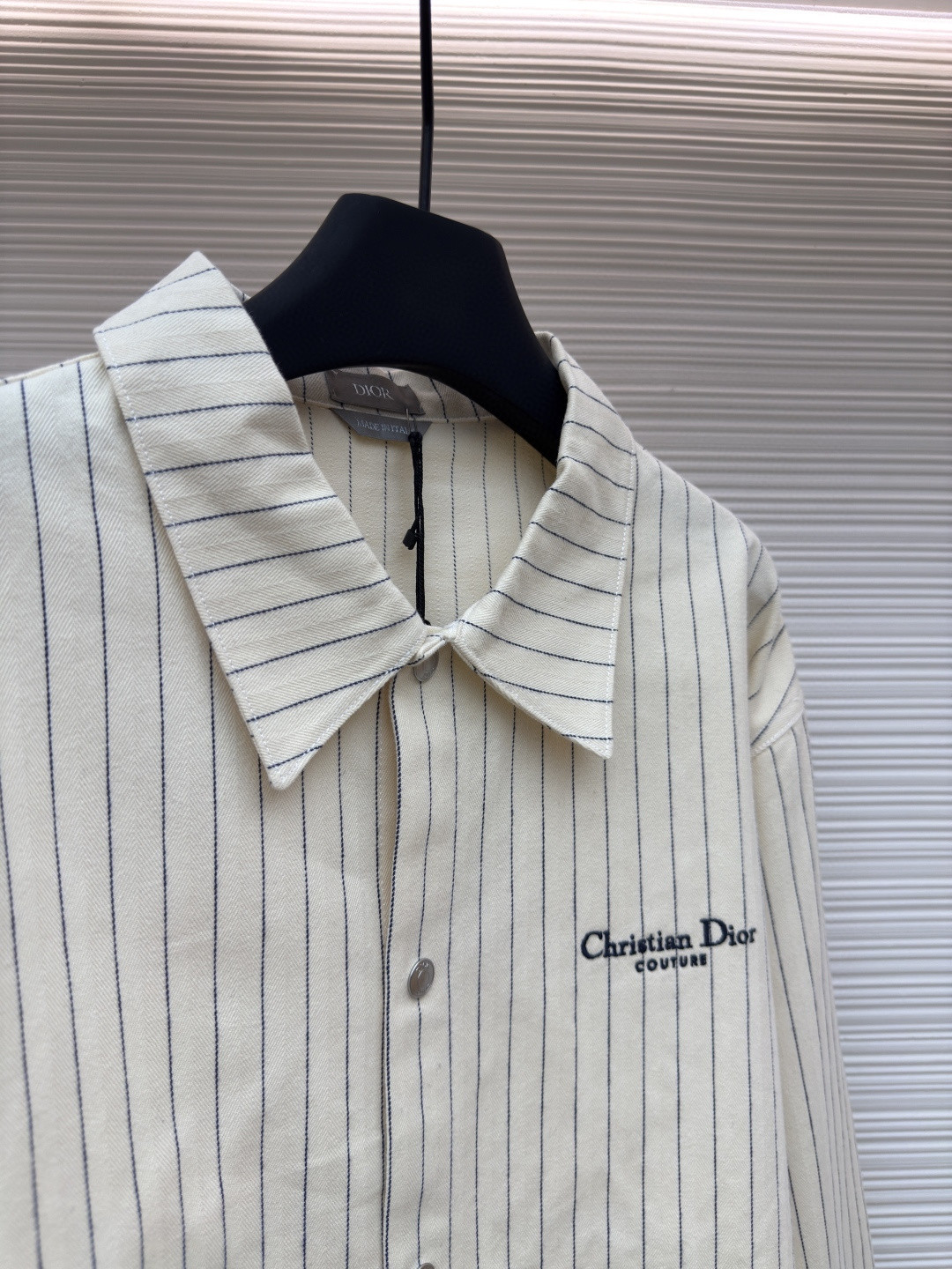 DIOR 迪奥 条纹刺绣衬衫夹克 外套 长袖 米白色 B5 033D490J318X-C085