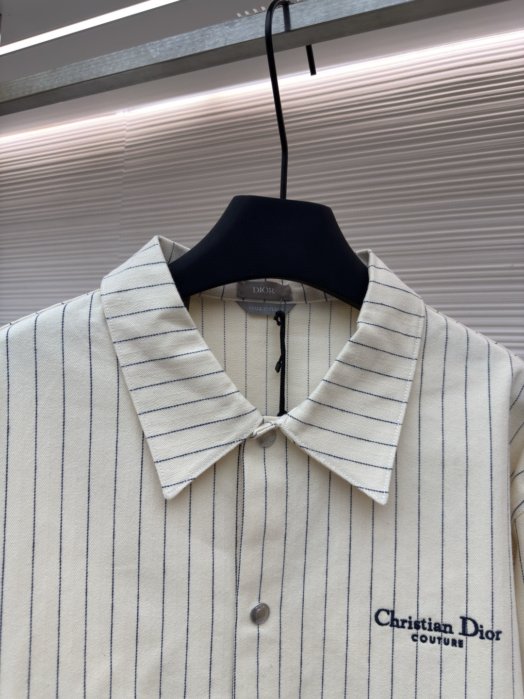 DIOR 迪奥 条纹刺绣衬衫夹克 外套 长袖 米白色 B5 033D490J318X-C085