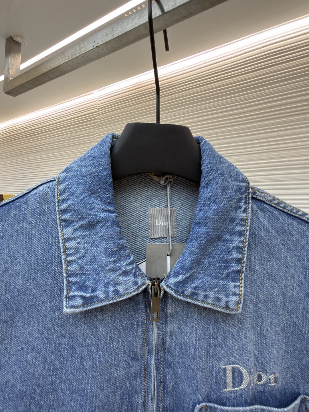 DIOR 迪奥 口袋刺绣拉链工装牛仔外套 夹克 外套 长袖 蓝色 B5 683D487A3062-C580
