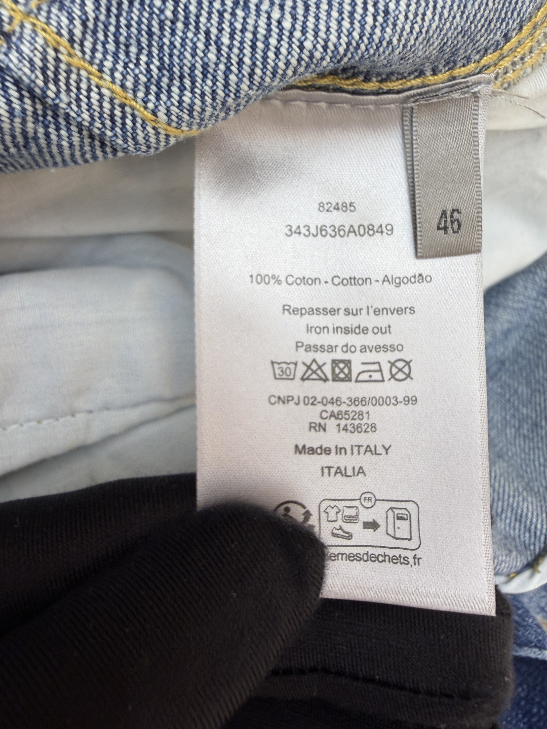 DIOR 迪奥 口袋刺绣工装牛仔裤 长裤 裤子 蓝色 B5 683D182B3062-C530