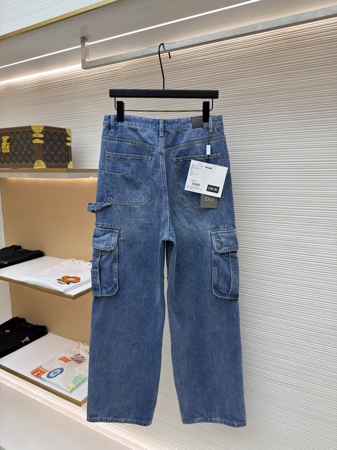 DIOR 迪奥 口袋刺绣工装牛仔裤 长裤 裤子 蓝色 B5 683D182B3062-C530