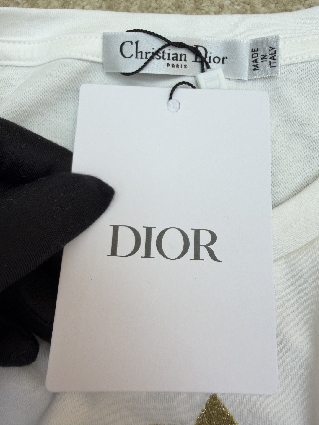 DIOR 迪奥 幸运星刺绣圆领短袖 T恤 夏款 女款 白色 黑色 A0 613T06E4414-X1991