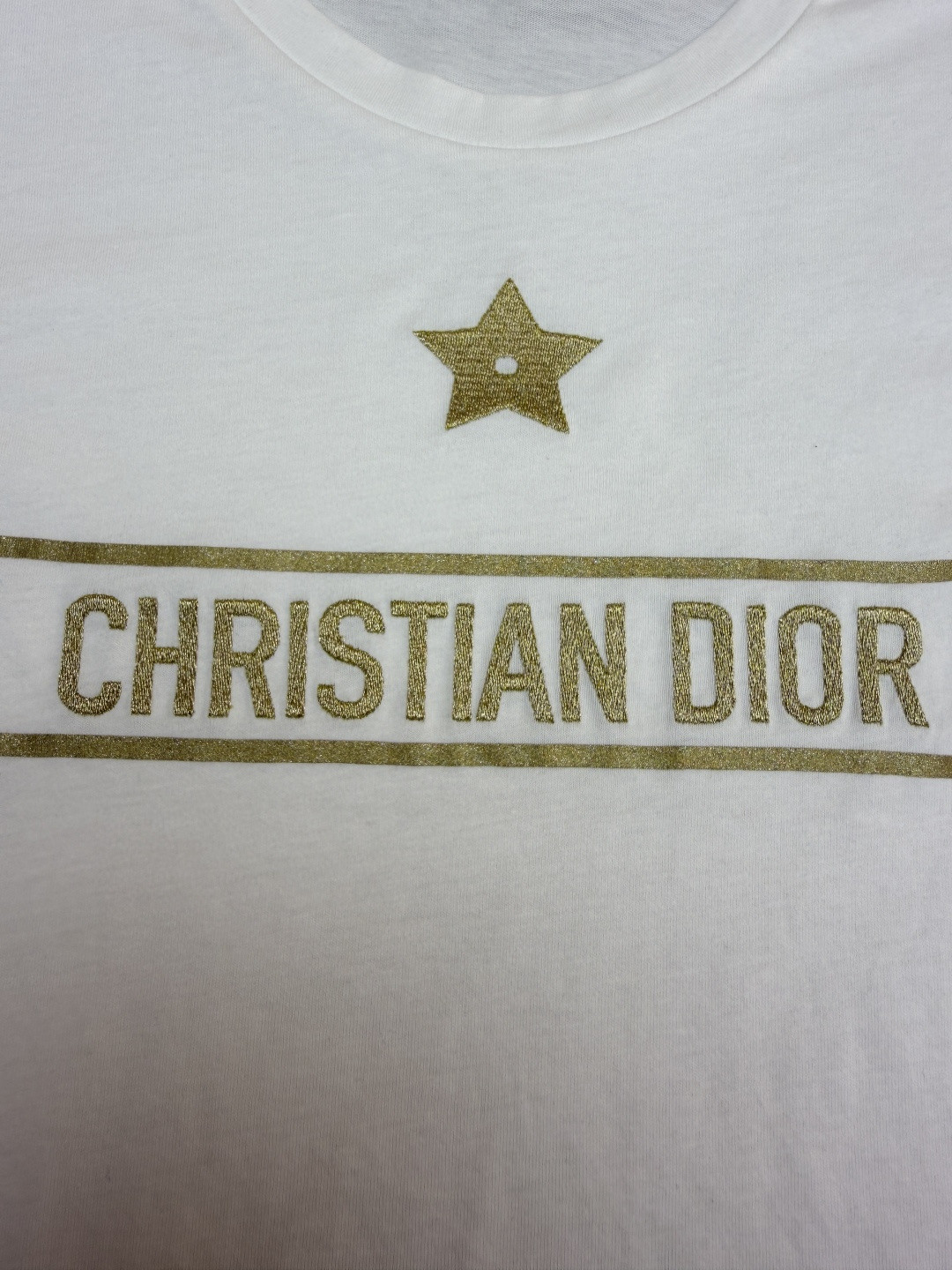 DIOR 迪奥 幸运星刺绣圆领短袖 T恤 夏款 女款 白色 黑色 A0 613T06E4414-X1991