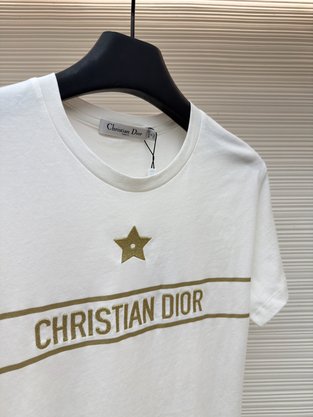 DIOR 迪奥 幸运星刺绣圆领短袖 T恤 夏款 女款 白色 黑色 A0 613T06E4414-X1991