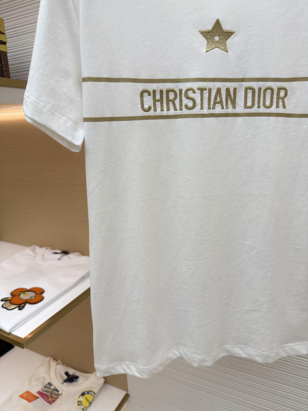 DIOR 迪奥 幸运星刺绣圆领短袖 T恤 夏款 女款 白色 黑色 A0 613T06E4414-X1991