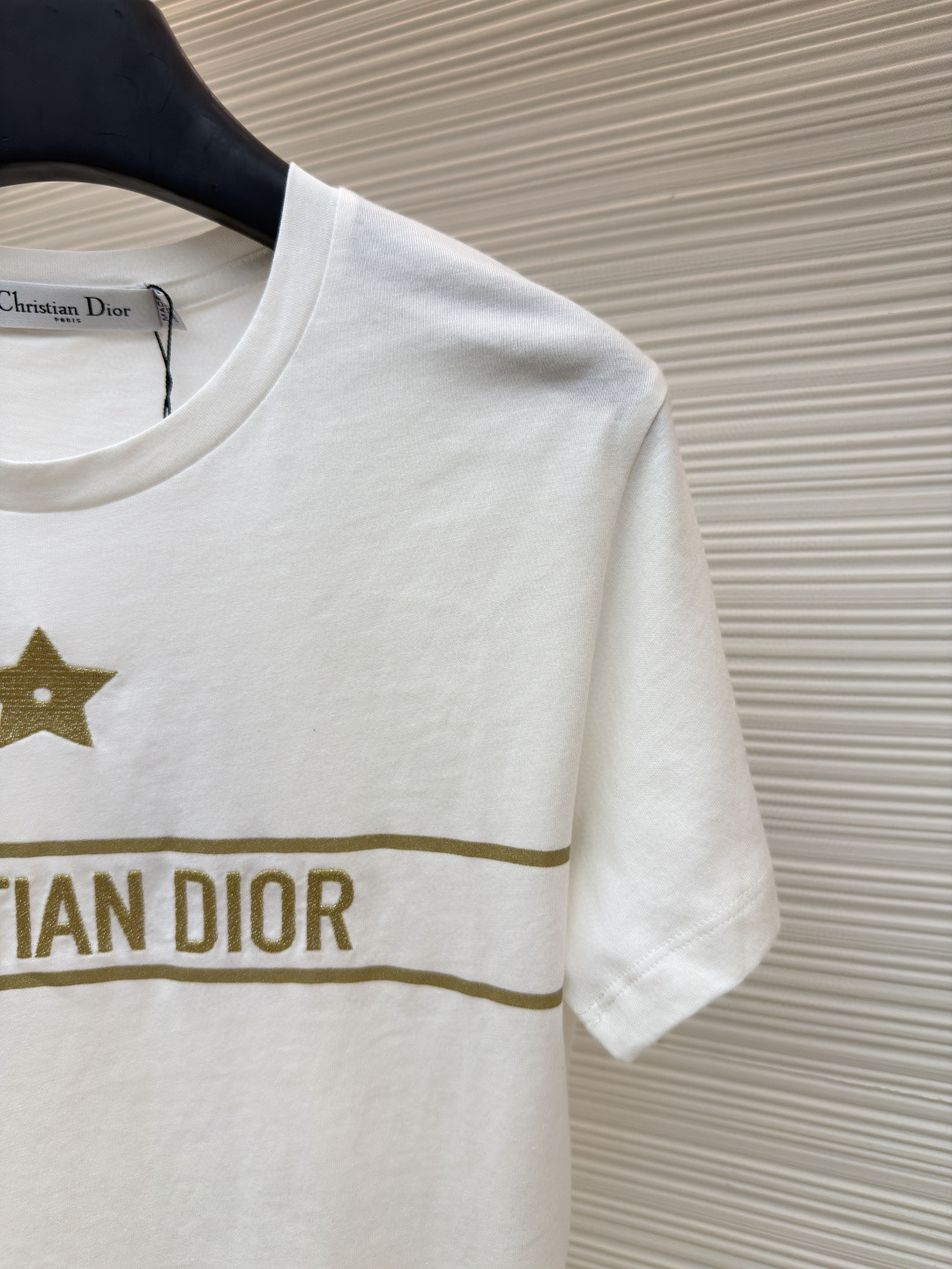 DIOR 迪奥 幸运星刺绣圆领短袖 T恤 夏款 女款 白色 黑色 A0 613T06E4414-X1991