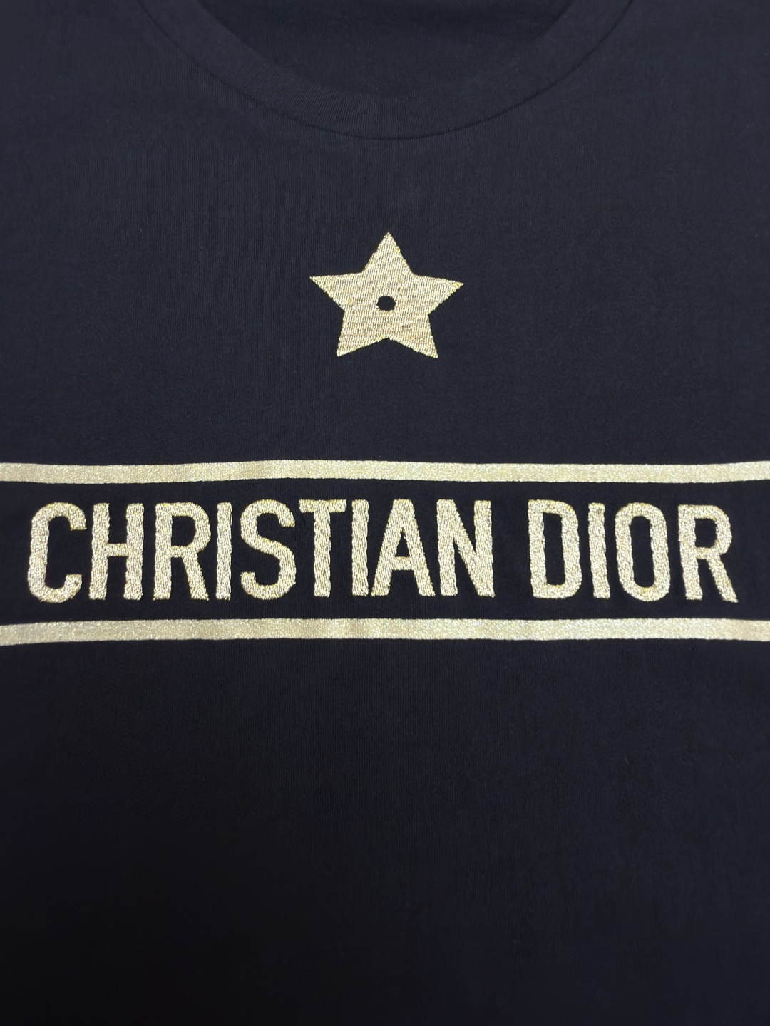 DIOR 迪奥 幸运星刺绣圆领短袖 T恤 夏款 女款 白色 黑色 A0 613T06E4414-X1991