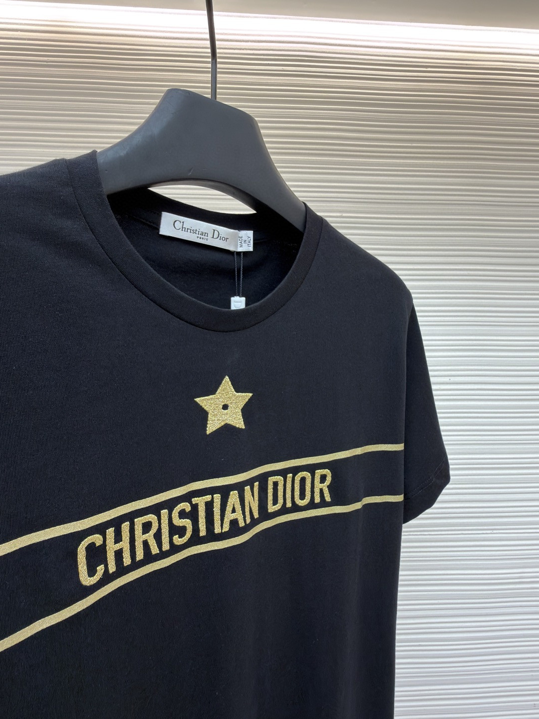 DIOR 迪奥 幸运星刺绣圆领短袖 T恤 夏款 女款 白色 黑色 A0 613T06E4414-X1991