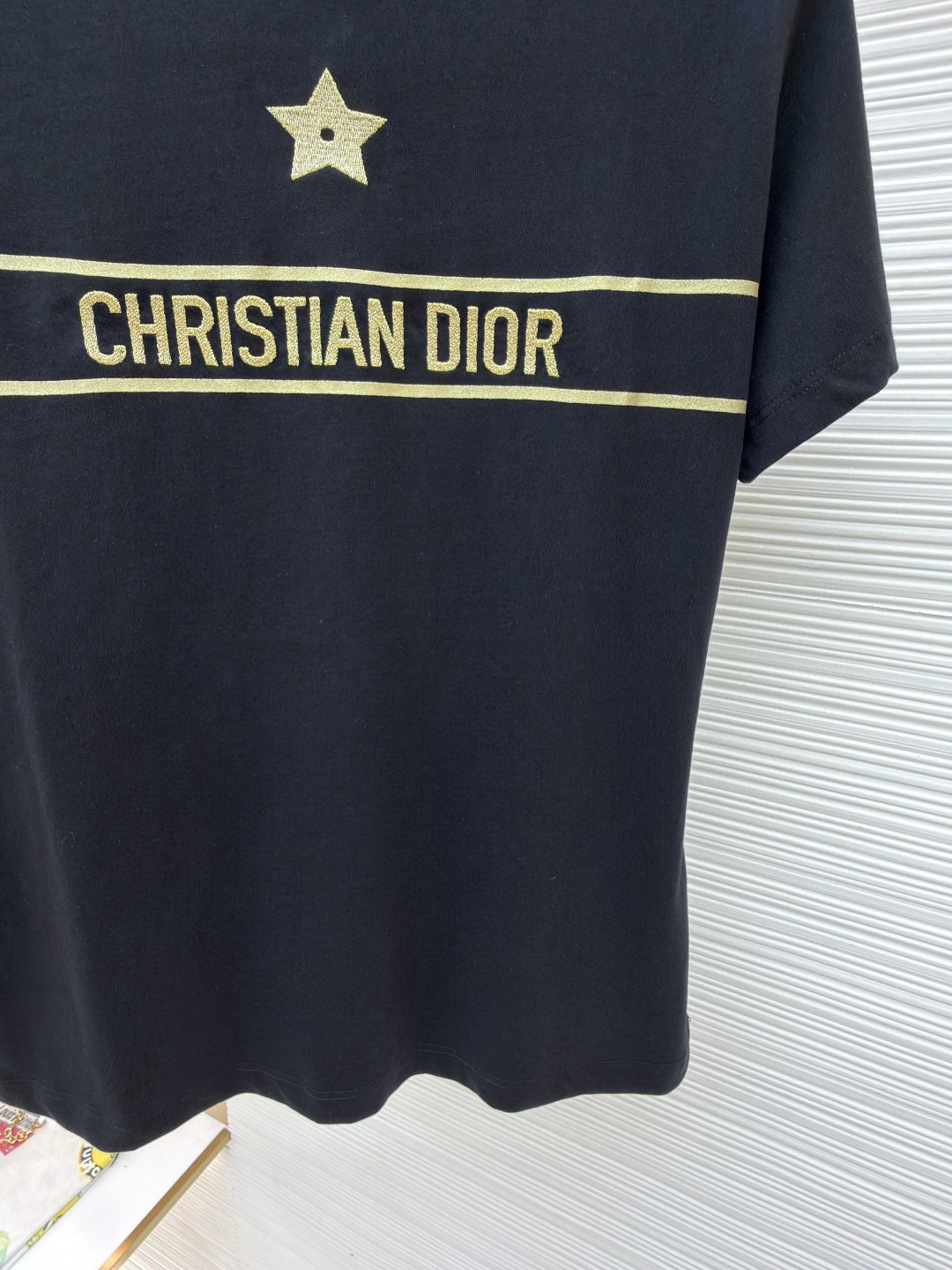 DIOR 迪奥 幸运星刺绣圆领短袖 T恤 夏款 女款 白色 黑色 A0 613T06E4414-X1991