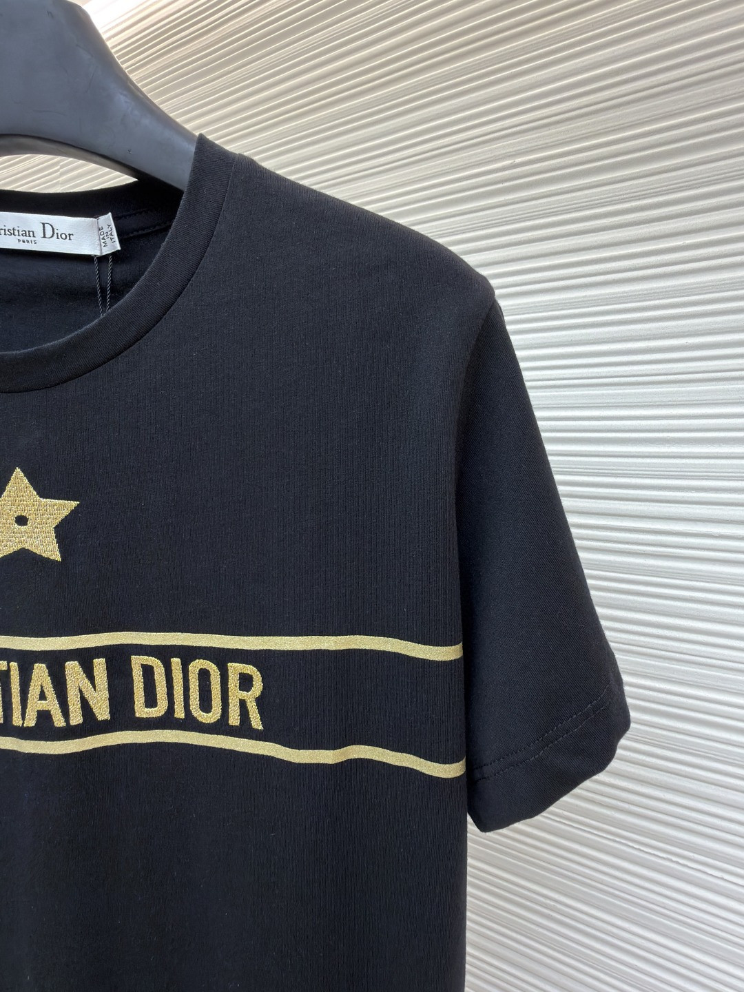 DIOR 迪奥 幸运星刺绣圆领短袖 T恤 夏款 女款 白色 黑色 A0 613T06E4414-X1991