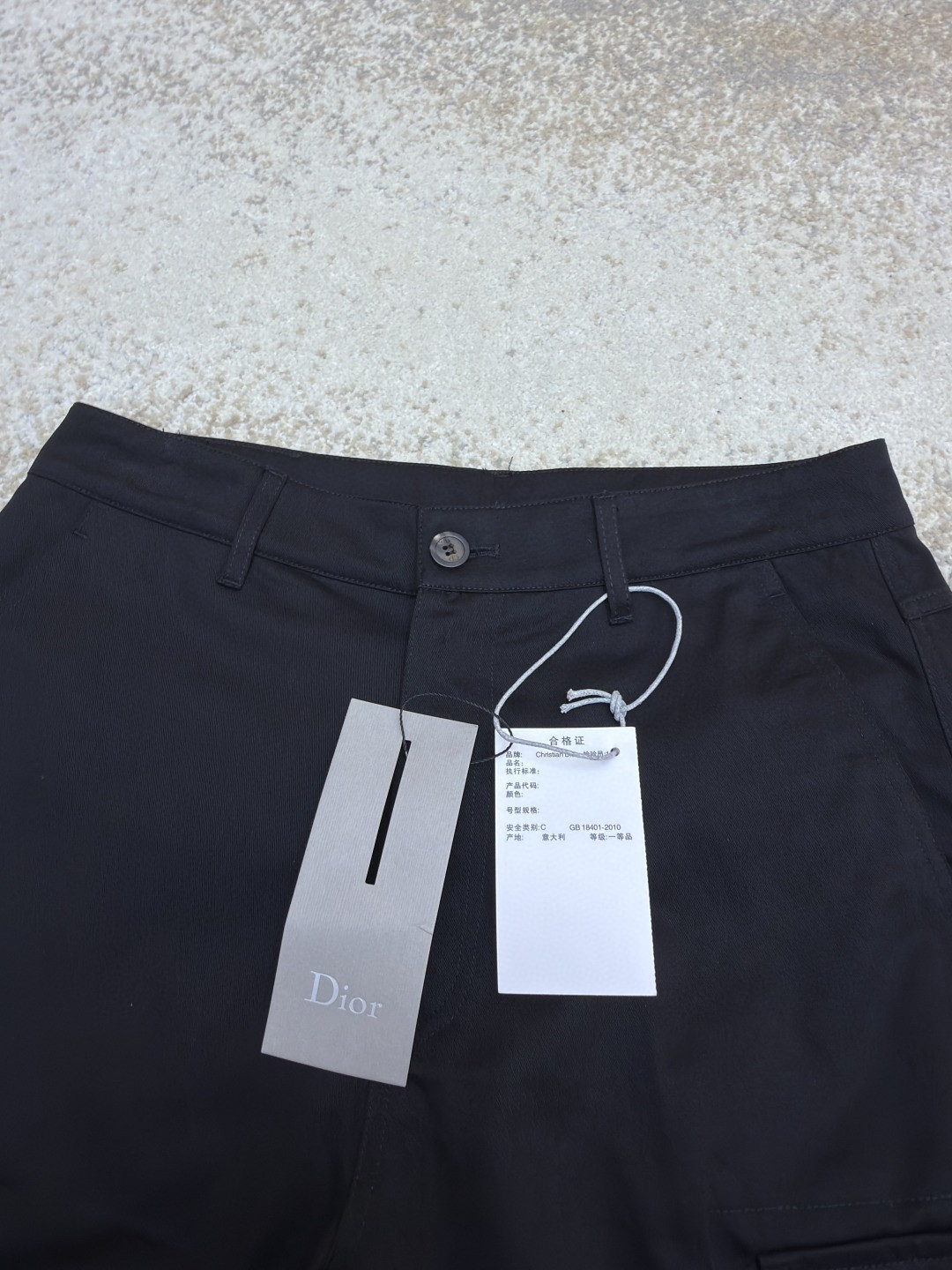 DIOR 迪奥 棉质华达呢工装裤 短裤 裤子 米色 黑色 B5 693C147A3131-C100