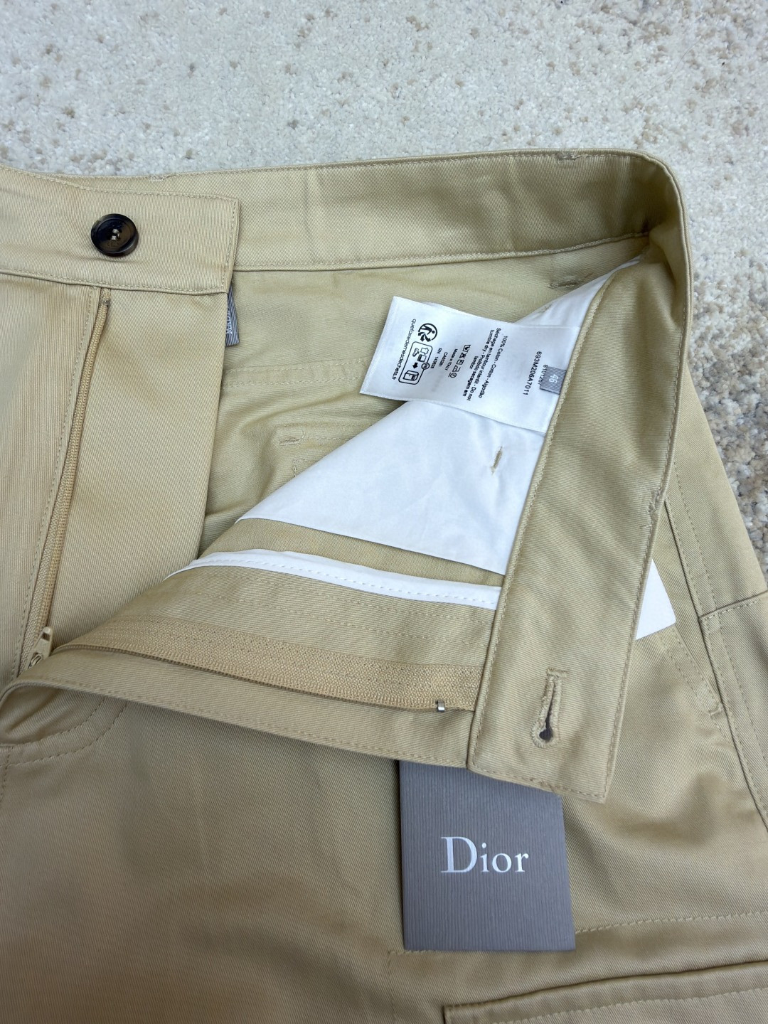 DIOR 迪奥 棉质华达呢工装裤 短裤 裤子 米色 黑色 B5 693C147A3131-C100