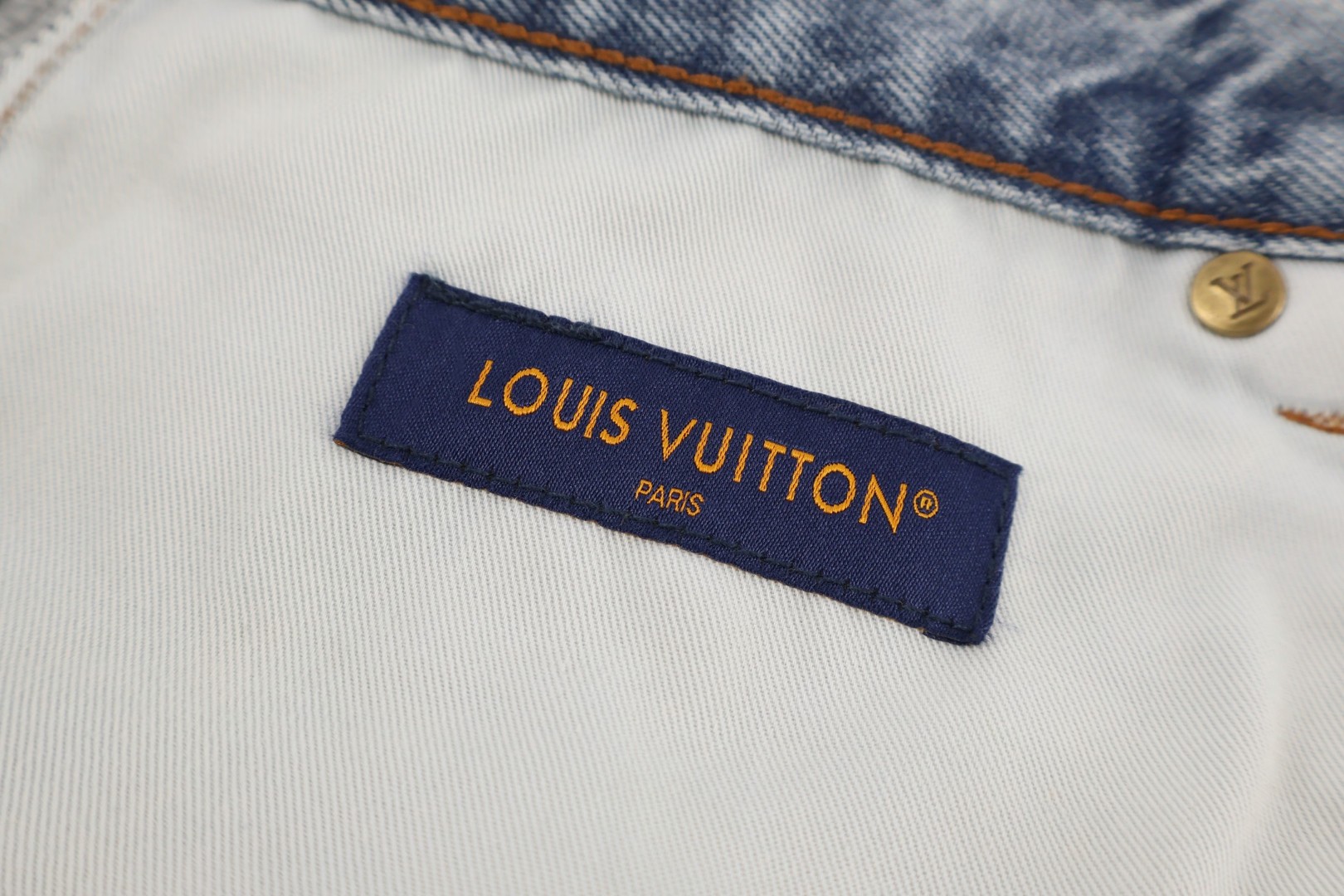 LOUIS VUITTON 路易威登 补丁滑板牛仔裤 休闲裤 长裤 裤子 蓝色 B5 1AK6PQ