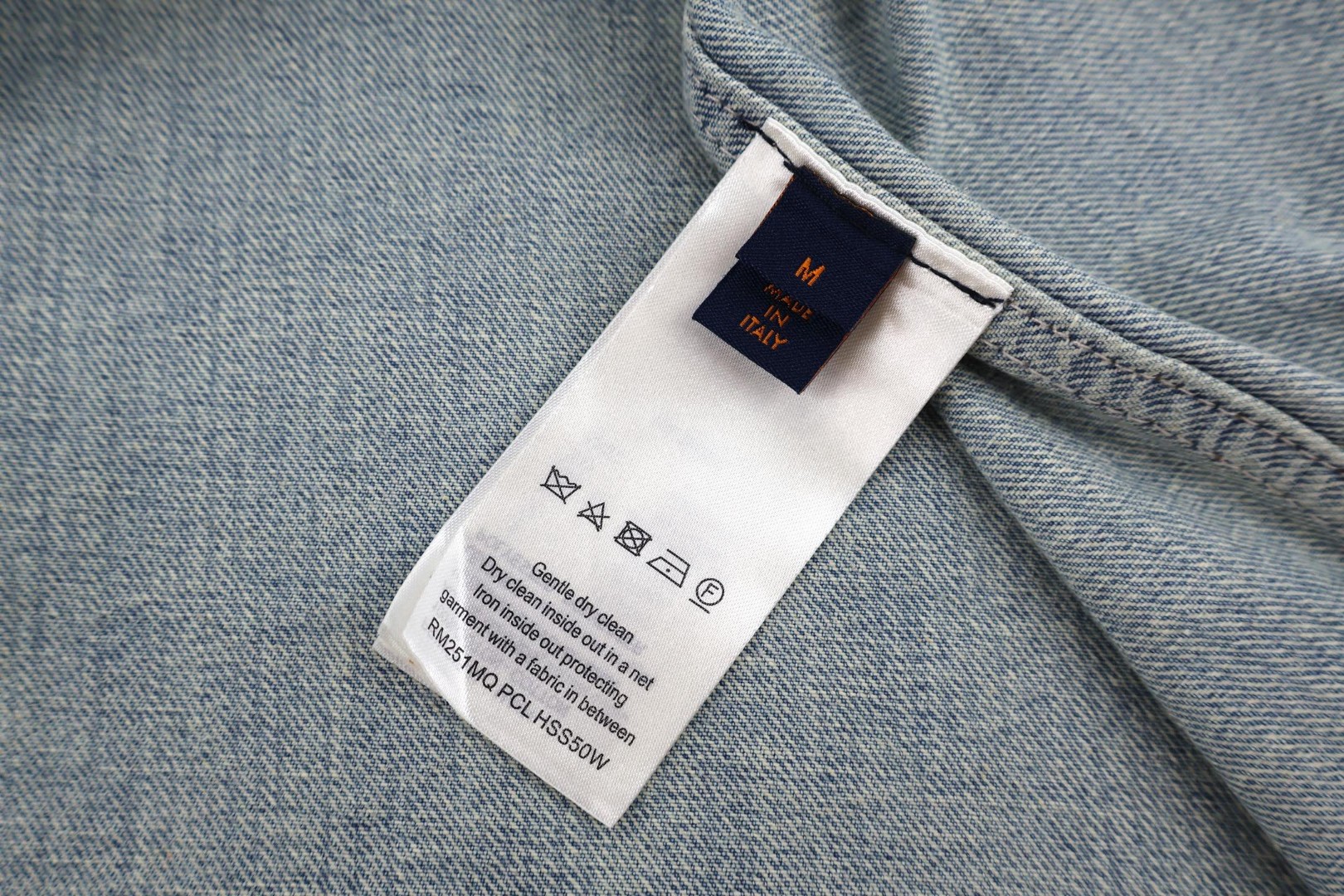 LOUIS VUITTON 路易威登 LV 绣花口袋牛仔衬衫 短袖 外套 蓝色 B5 1AGJOP