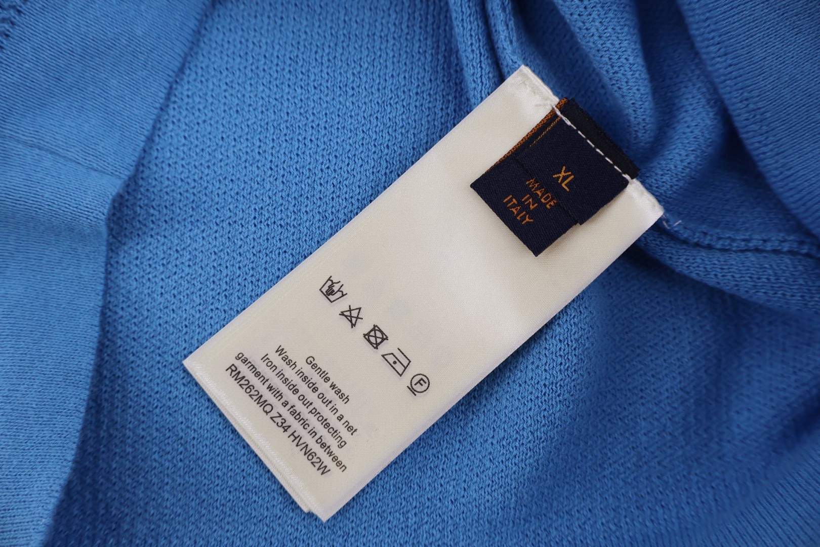 LOUIS VUITTON 路易威登 LV 皮标华夫格抽绳针织短裤 休闲裤 裤子 五分裤 蓝色 B0