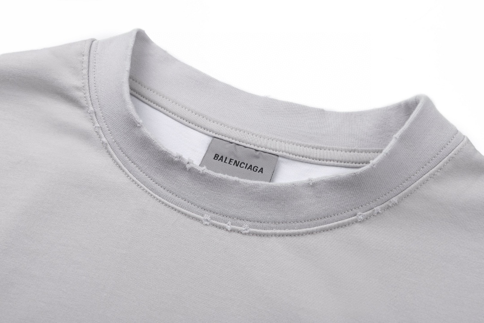 Balenciaga 巴黎世家 假两件刺绣标识T恤 长袖 灰色 A7 871497TUVD51410