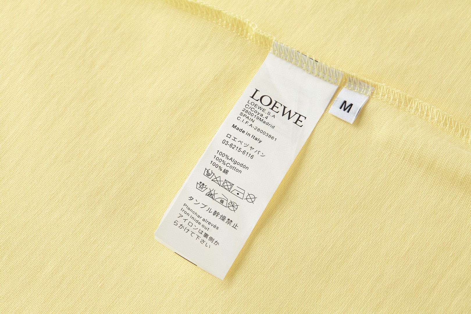Loewe 罗意威 口袋刺绣标识圆领短袖 T恤 白色 黑色 黄色 A0 H526Y22XDS-2100